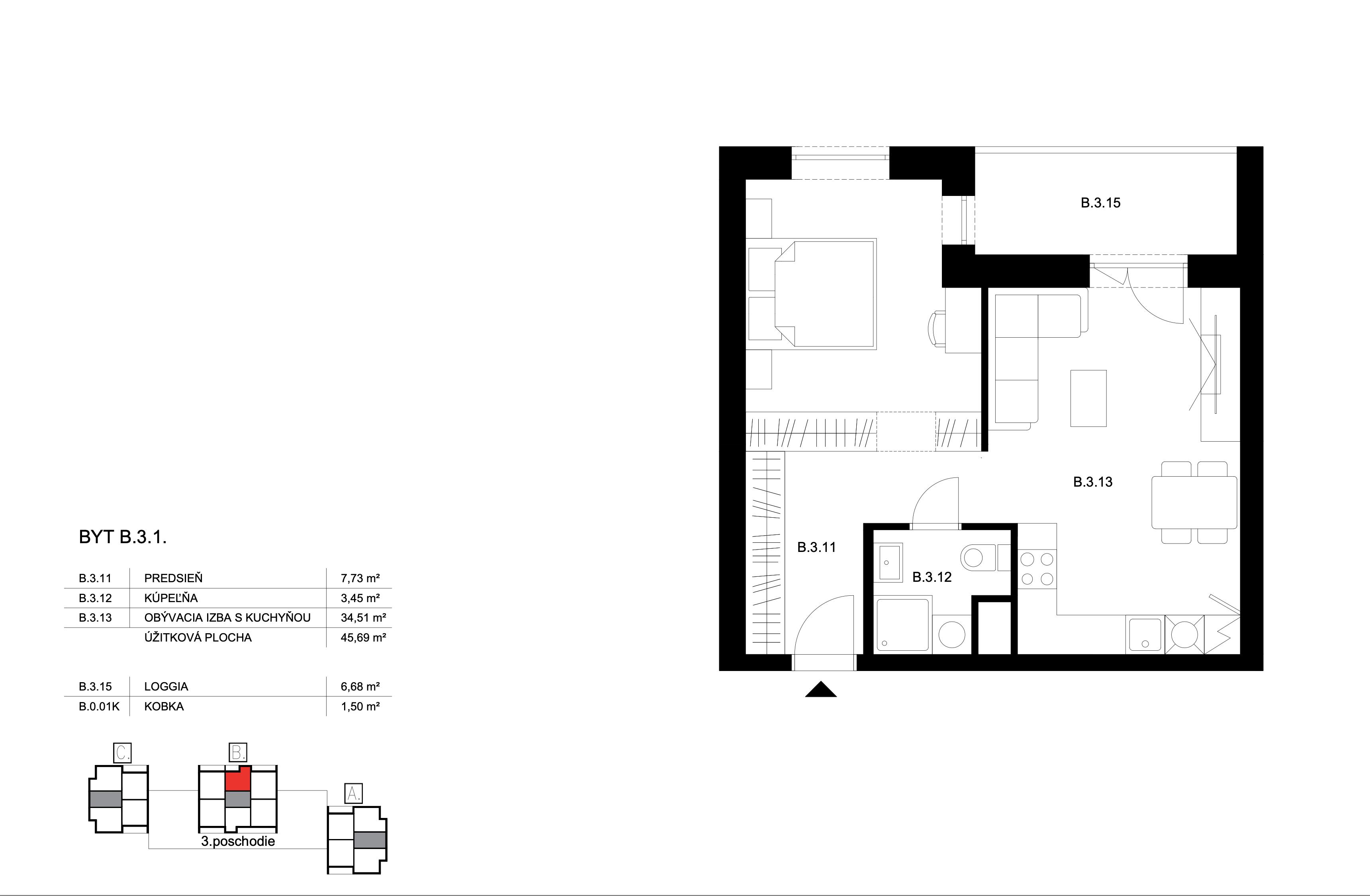 Bell Residence - B.3.1 - Pôdorys