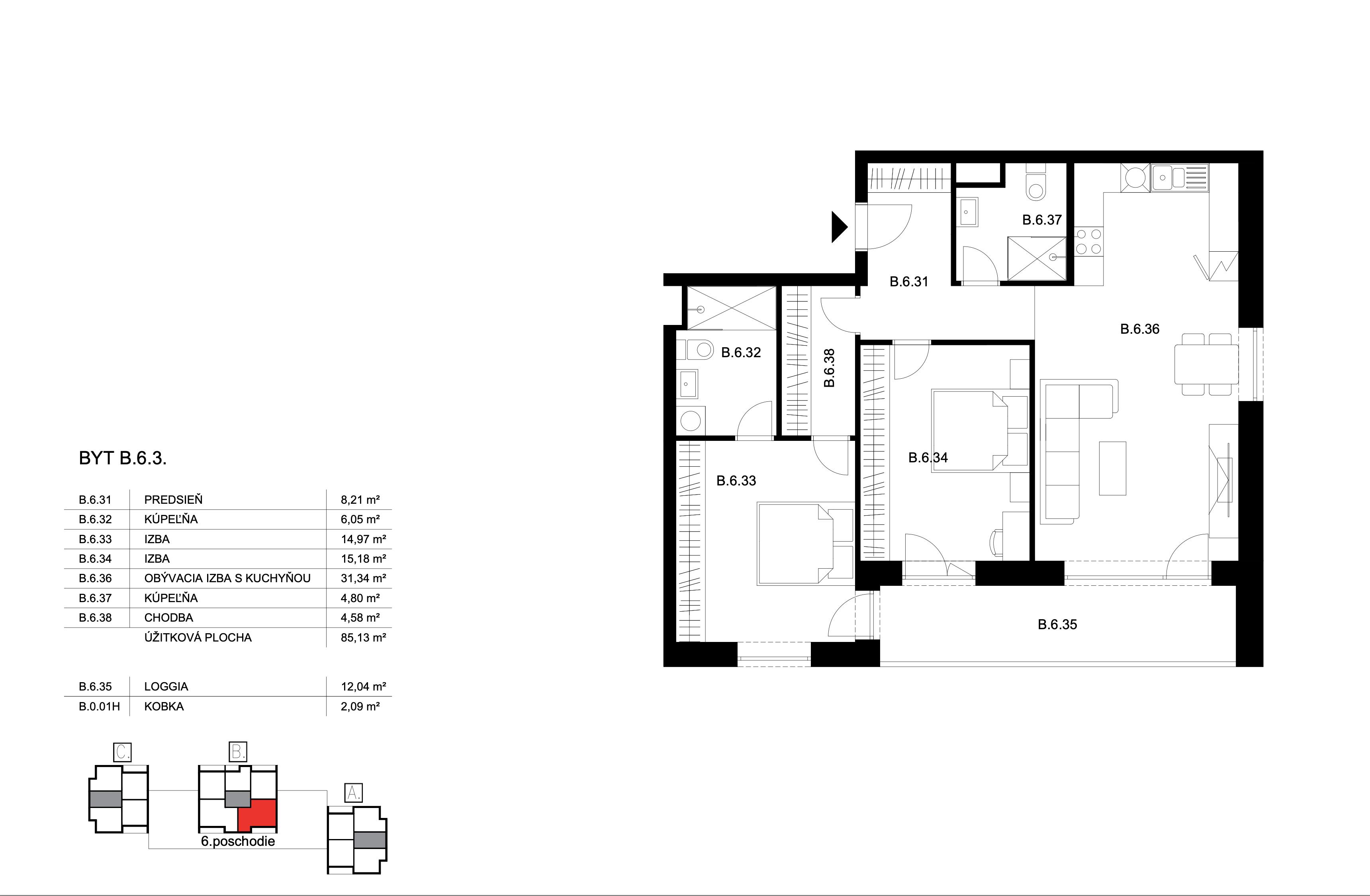 Bell Residence - B.6.3 - Pôdorys