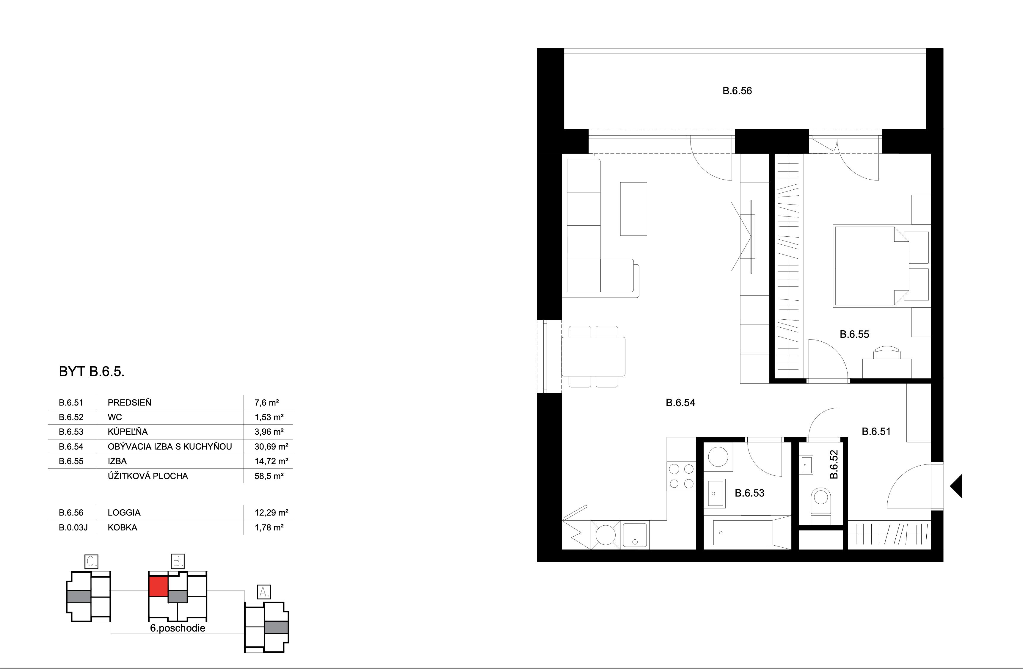 Bell Residence - B.6.5 - Pôdorys