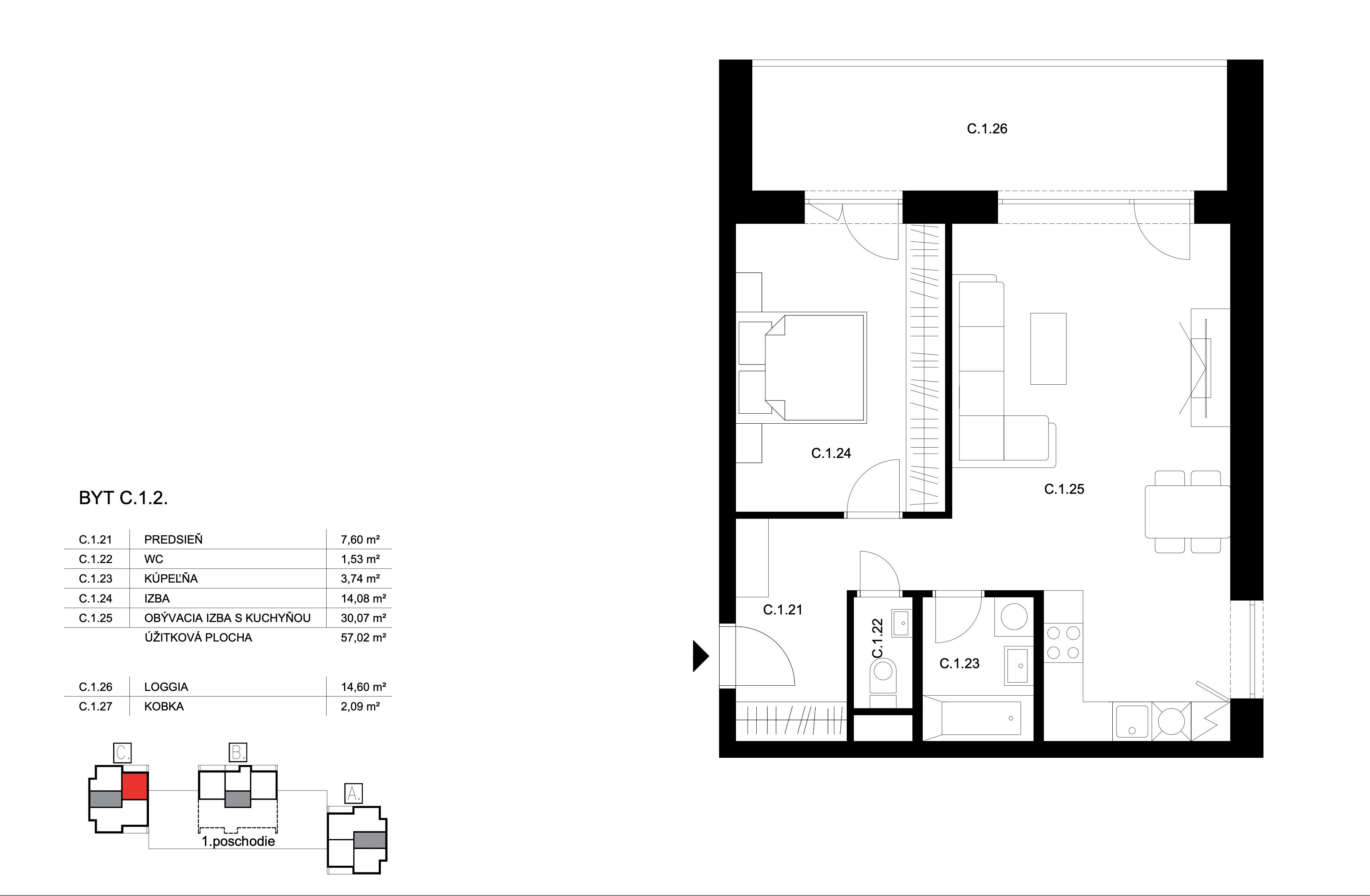 Bell Residence - C.1.2 - Pôdorys
