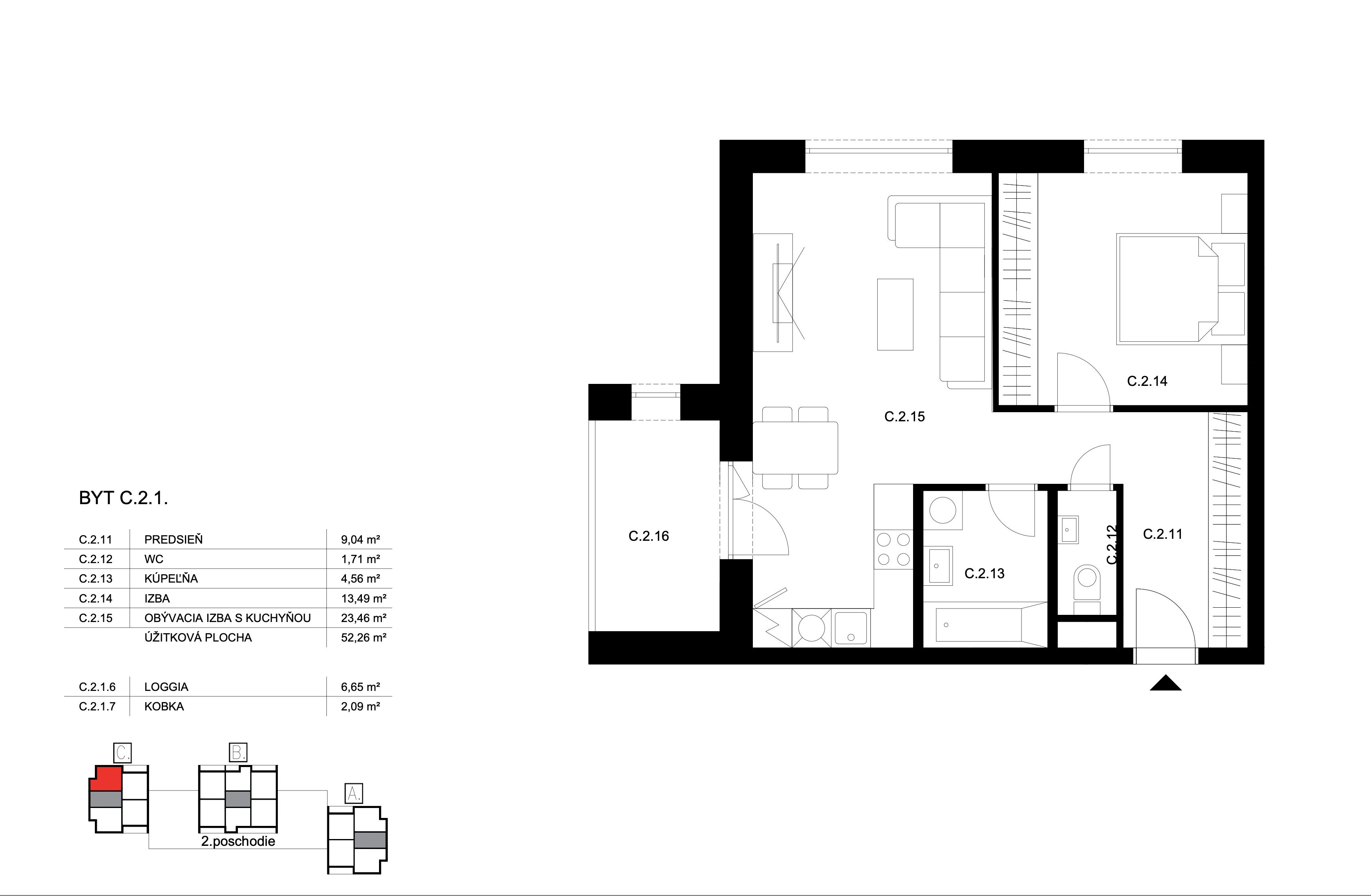 Bell Residence - C.2.1 - Pôdorys