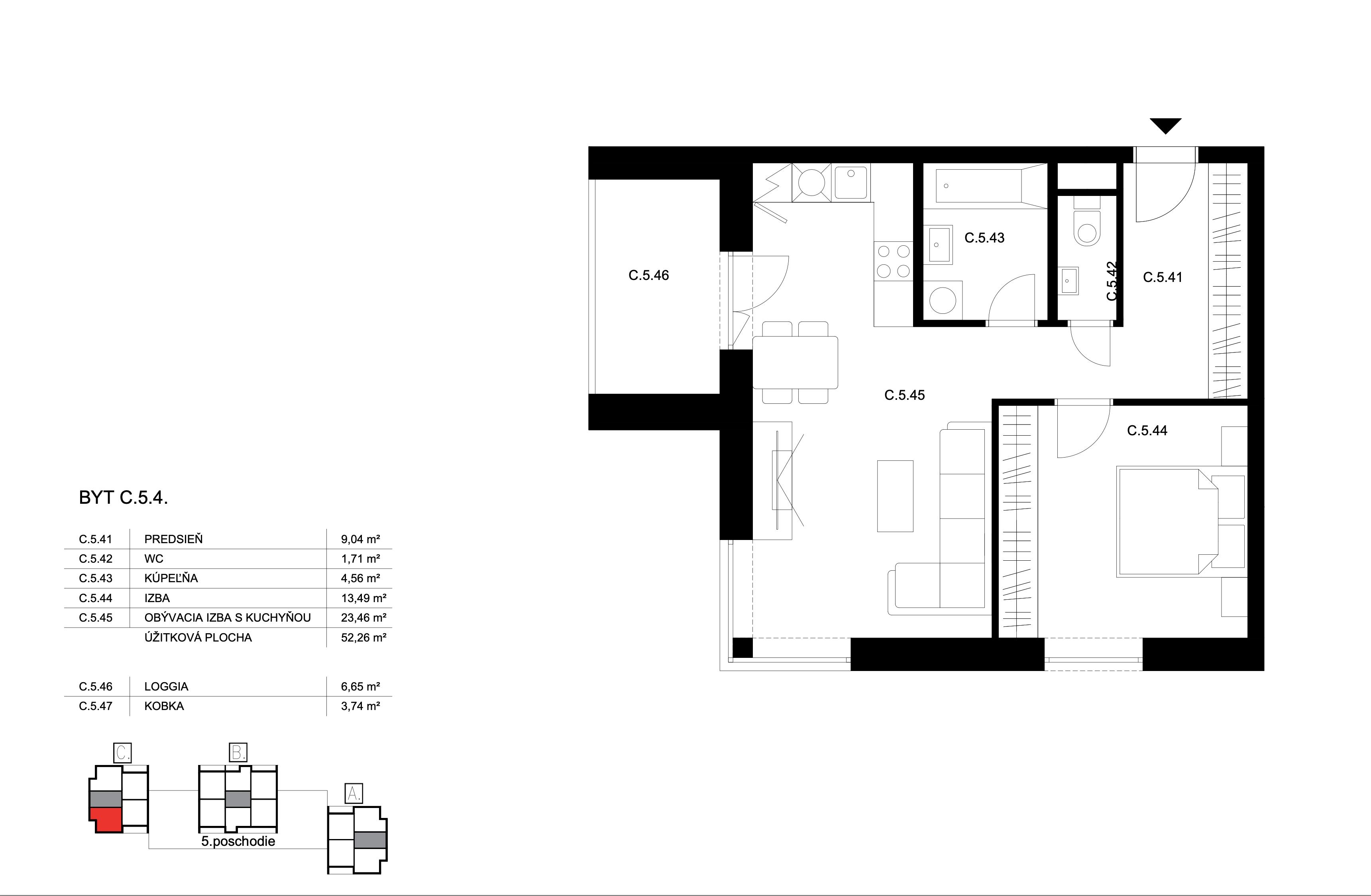 Bell Residence - C.5.4 - Pôdorys