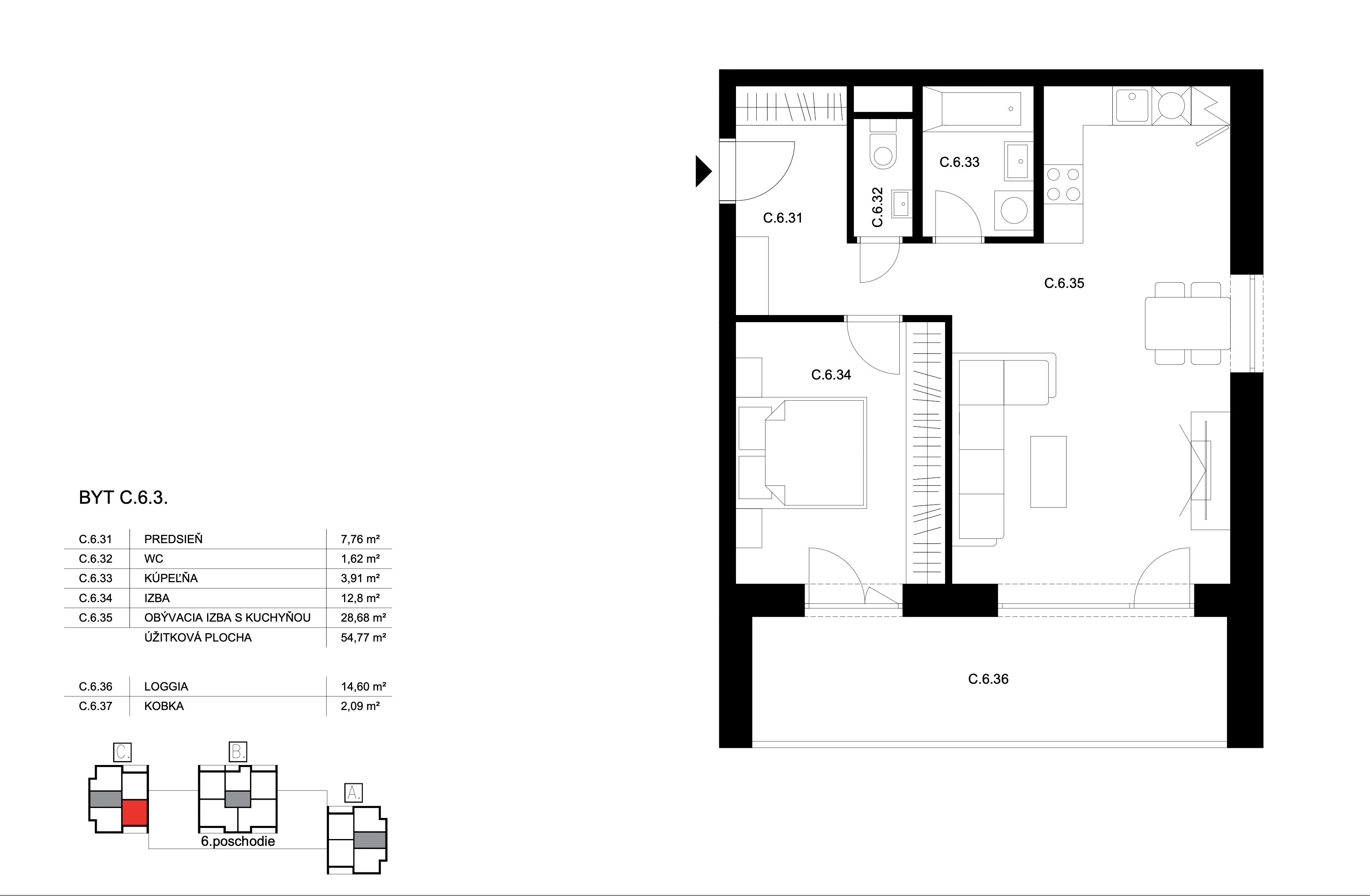 Bell Residence - C.6.3 - Pôdorys