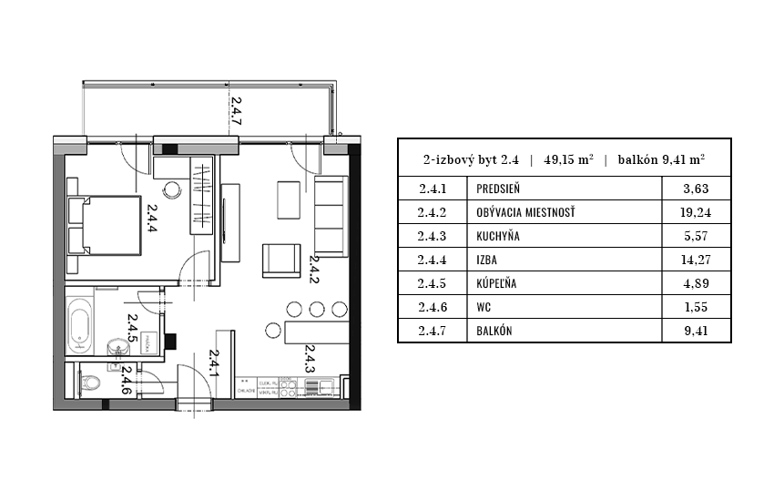 Egidius Residence - 2.4 - Pôdorys