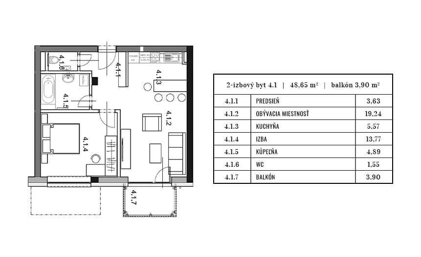 Egidius Residence - 4.1 - Pôdorys