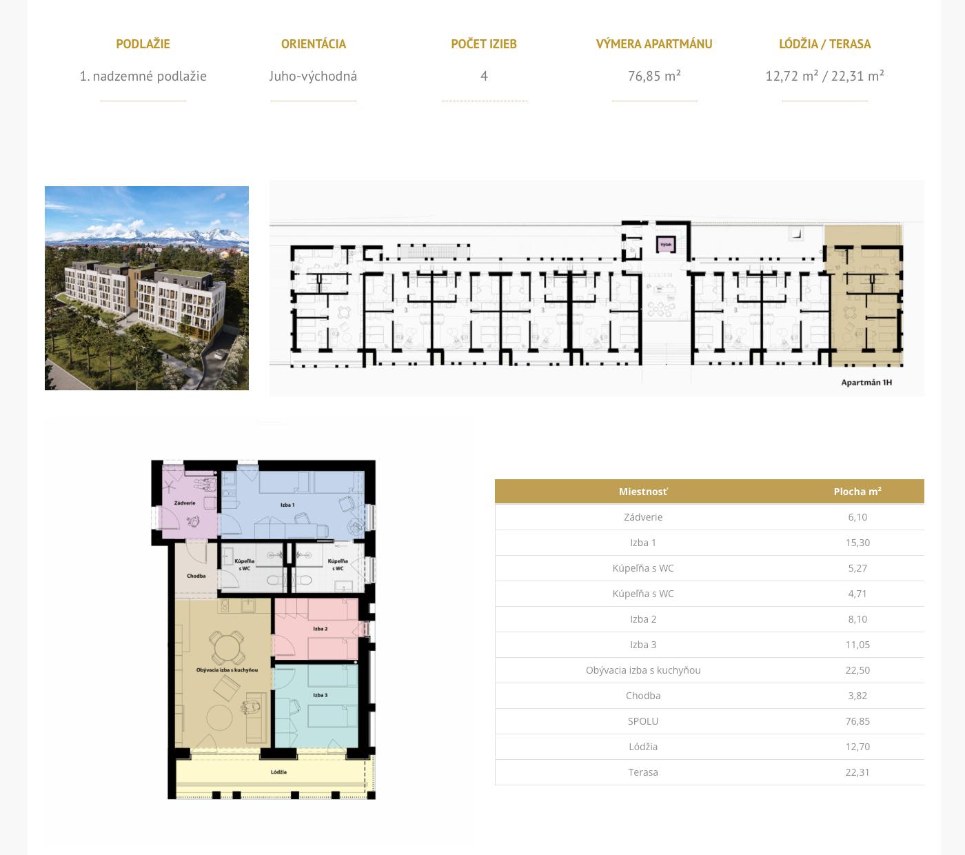 Gréb Park - 1H - Pôdorys