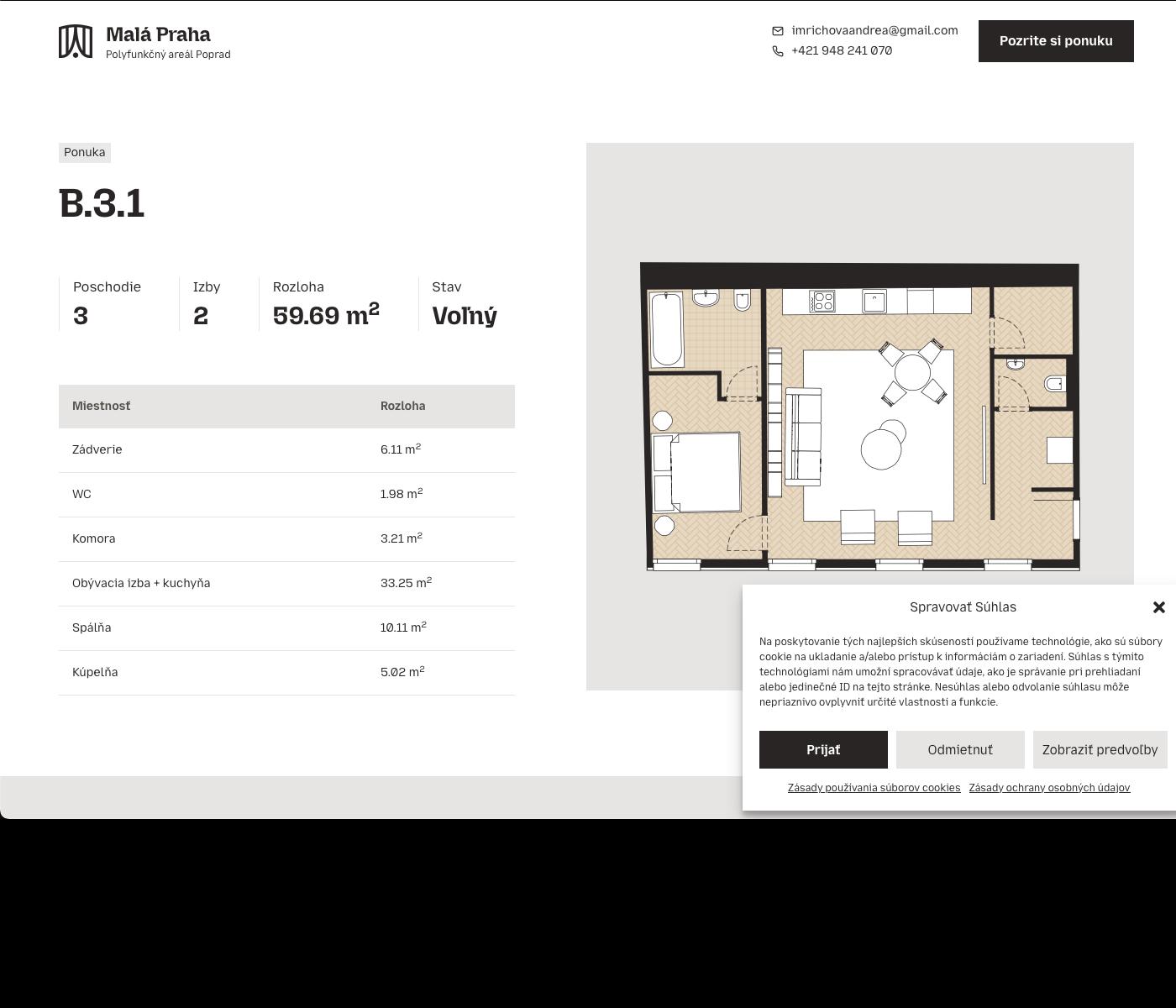 Malá Praha - B.3.1 - Pôdorys