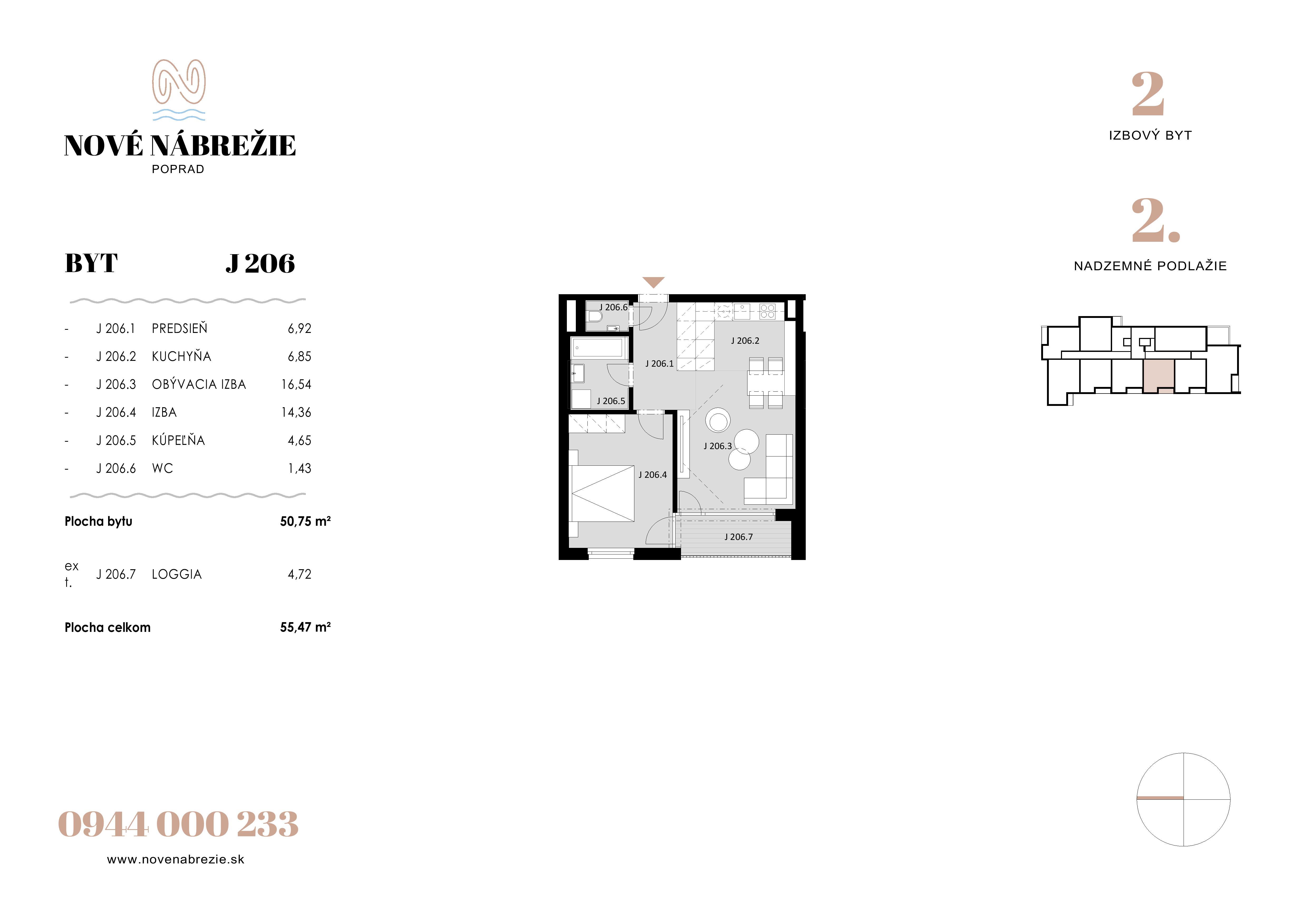 Nové Nábrežie - J206 - Pôdorys