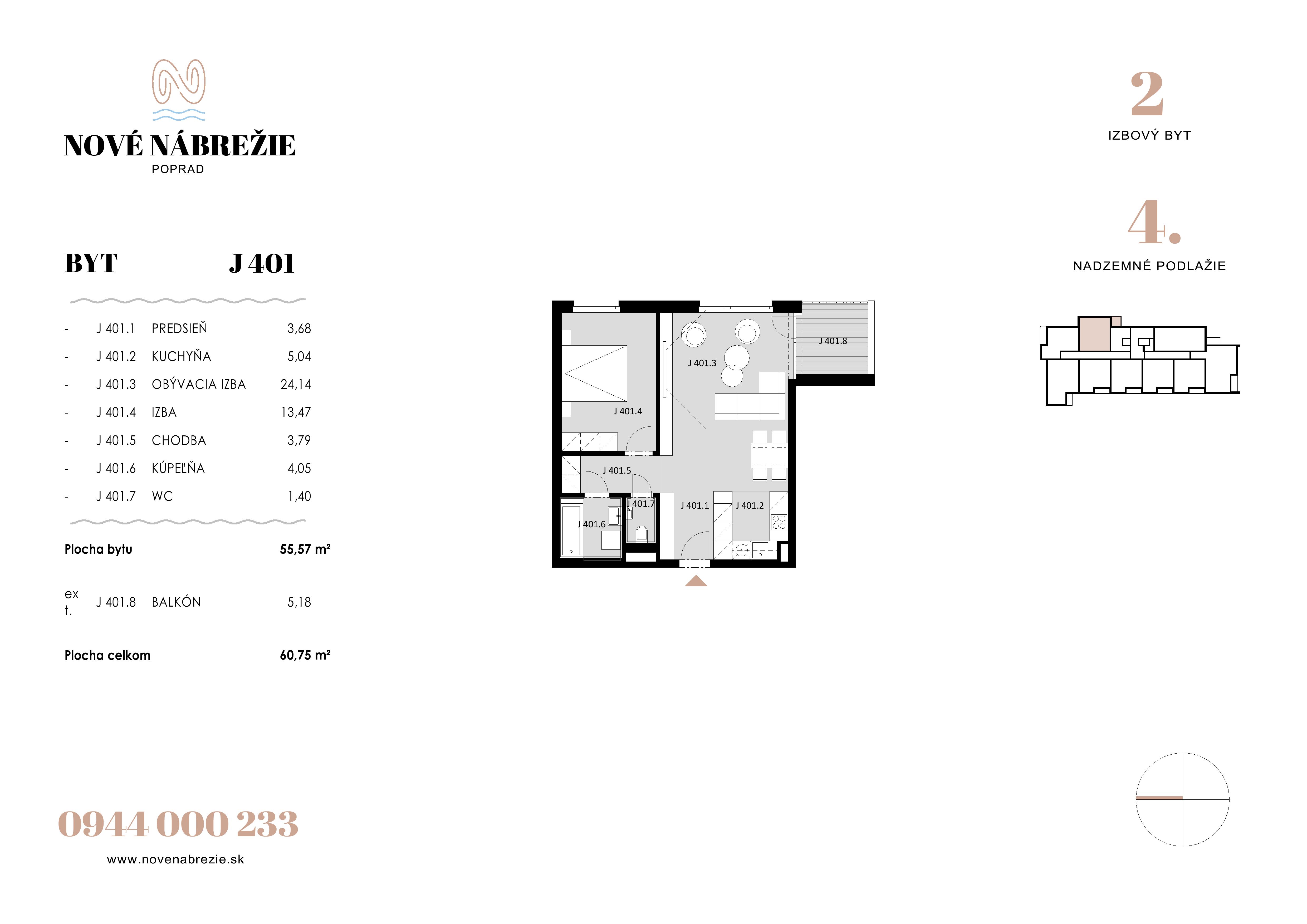 Nové Nábrežie - J401 - Pôdorys
