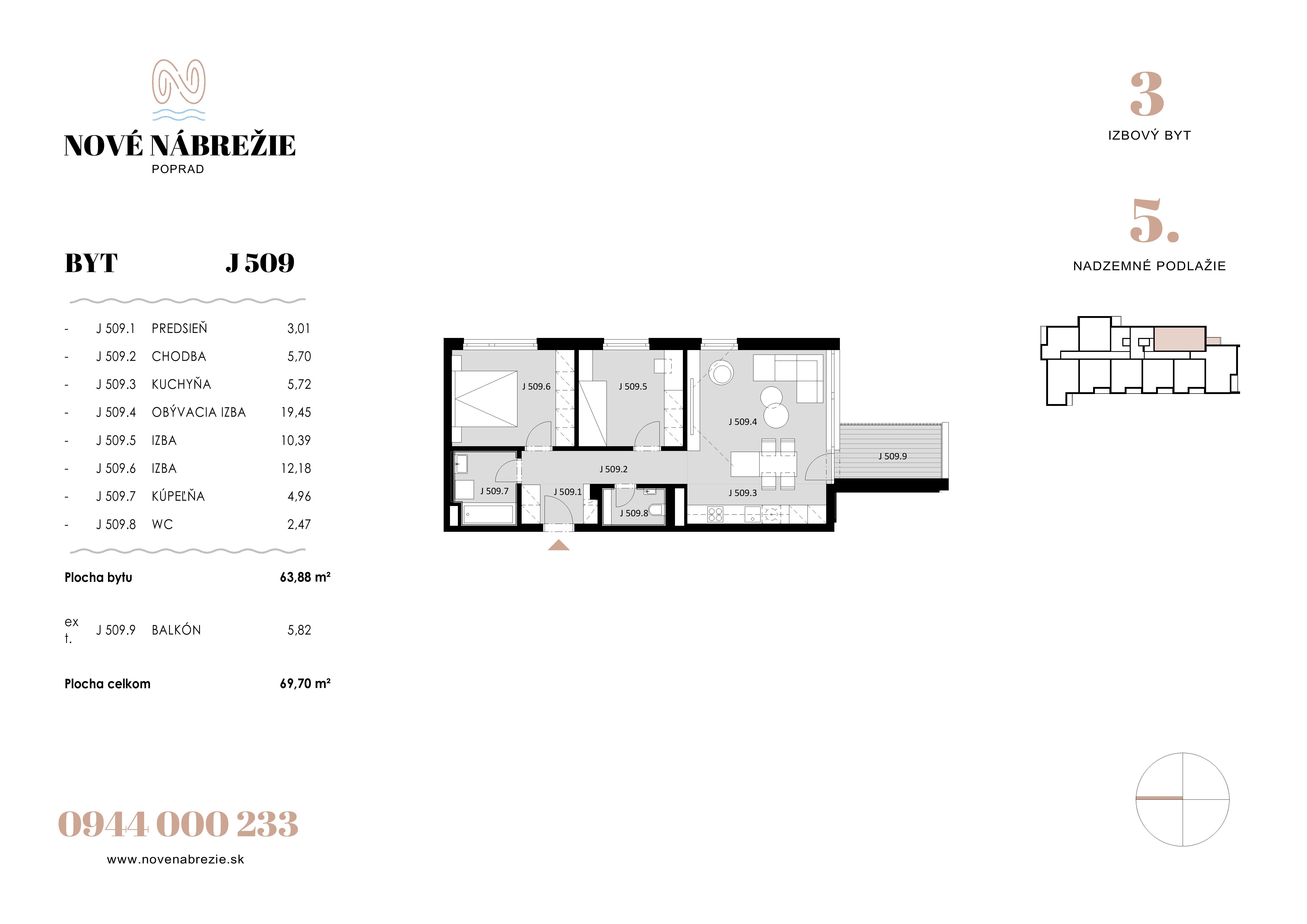 Nové Nábrežie - J509 - Pôdorys