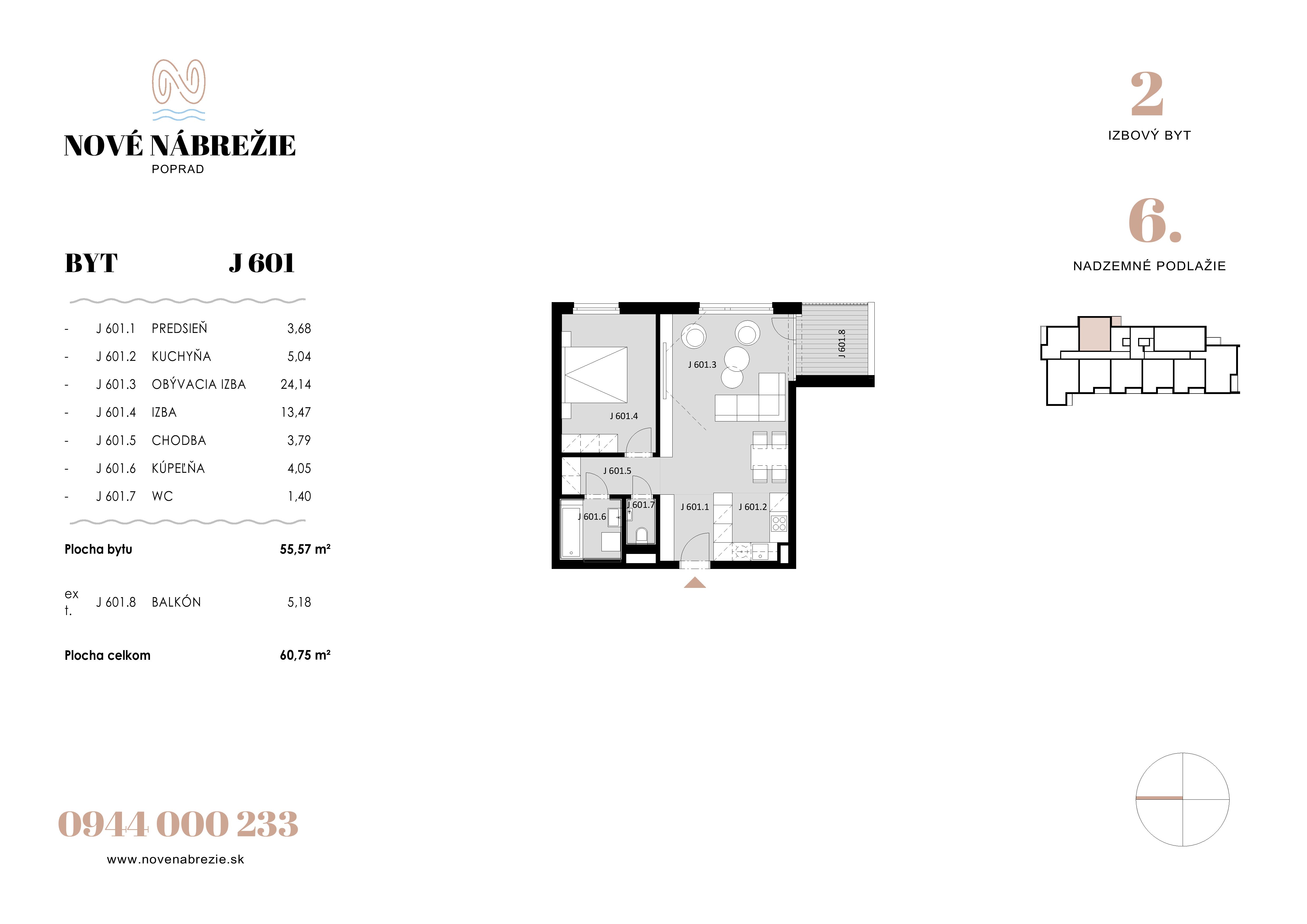 Nové Nábrežie - J601 - Pôdorys