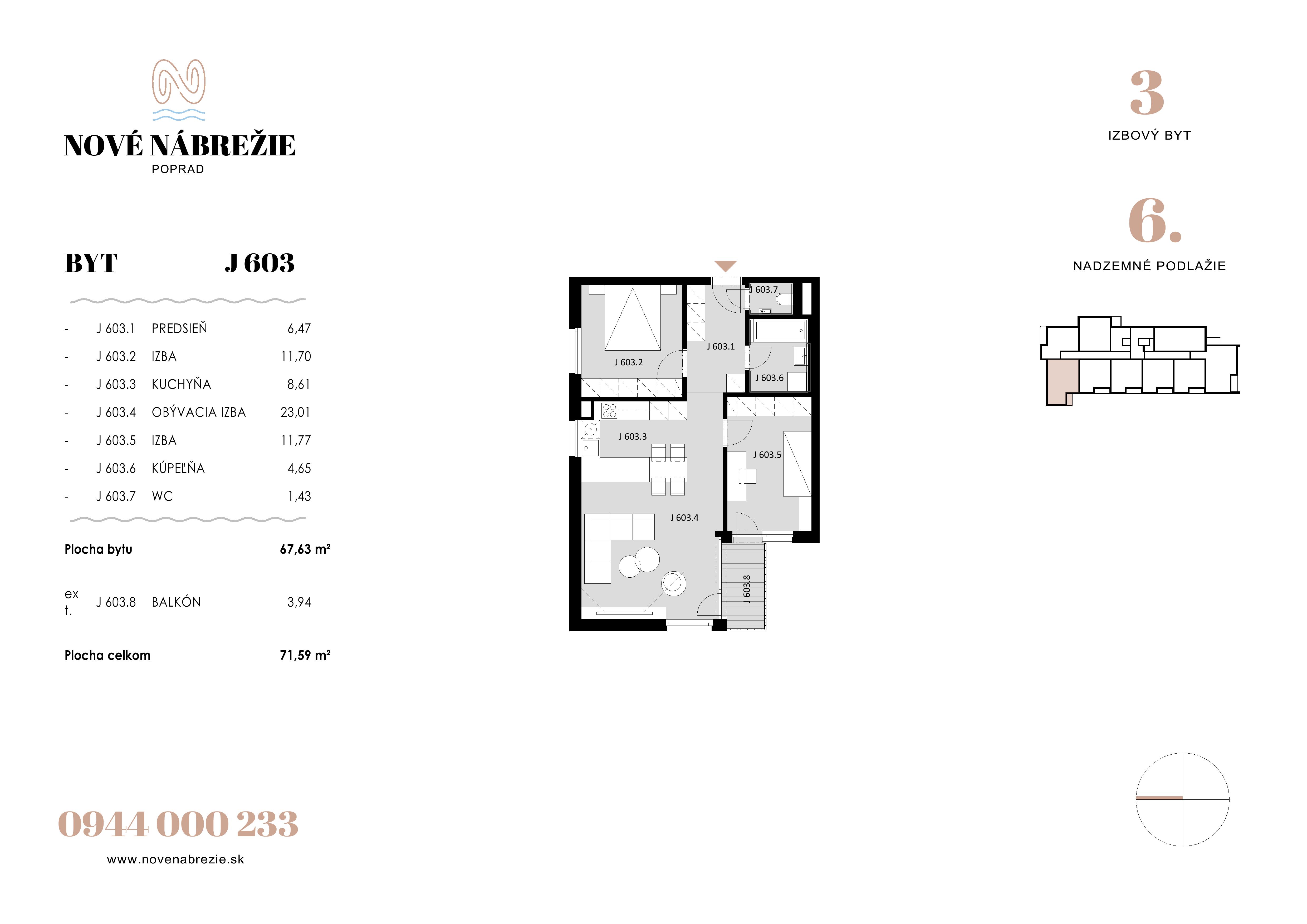 Nové Nábrežie - J603 - Pôdorys