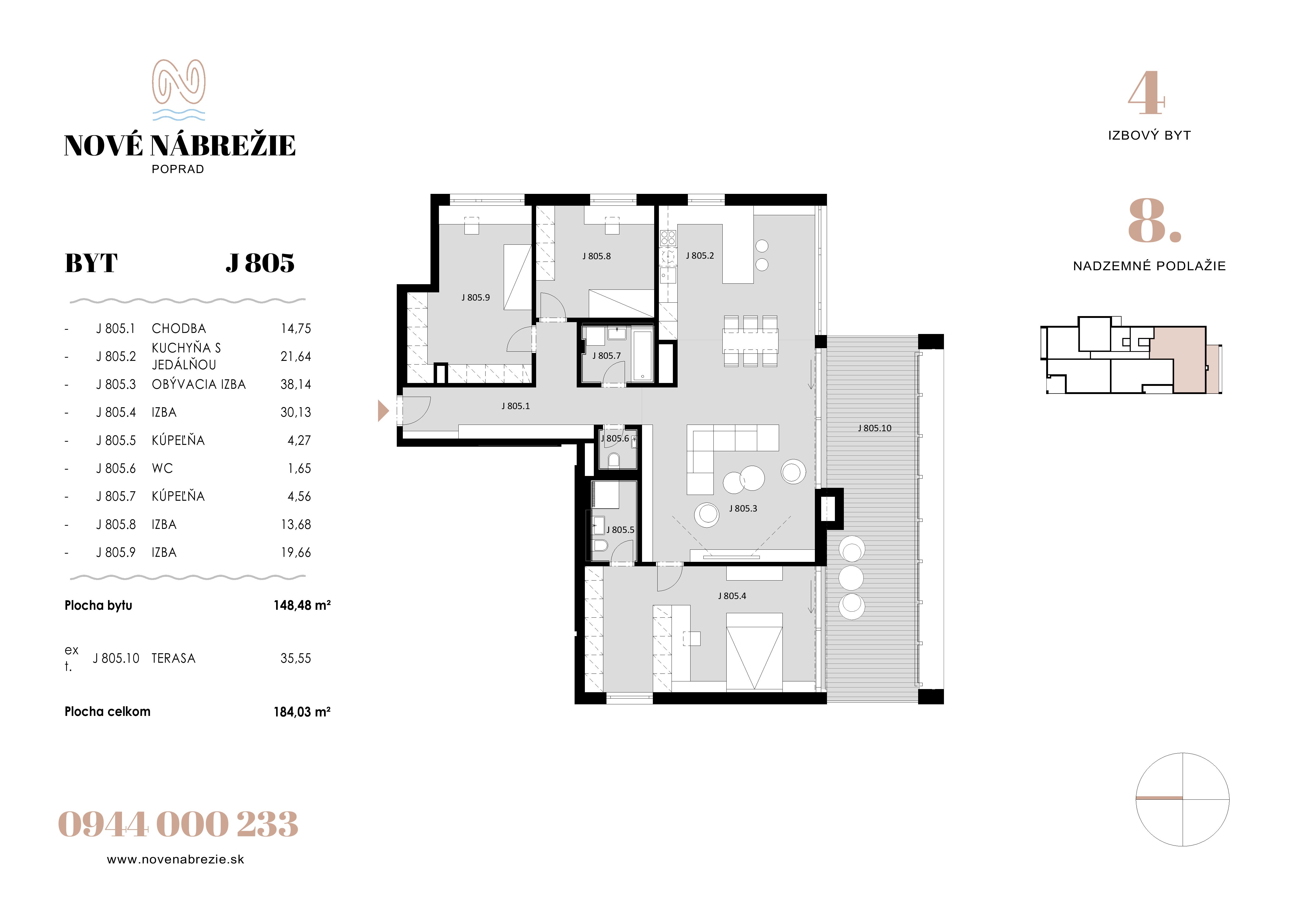 Nové Nábrežie - J805 - Pôdorys