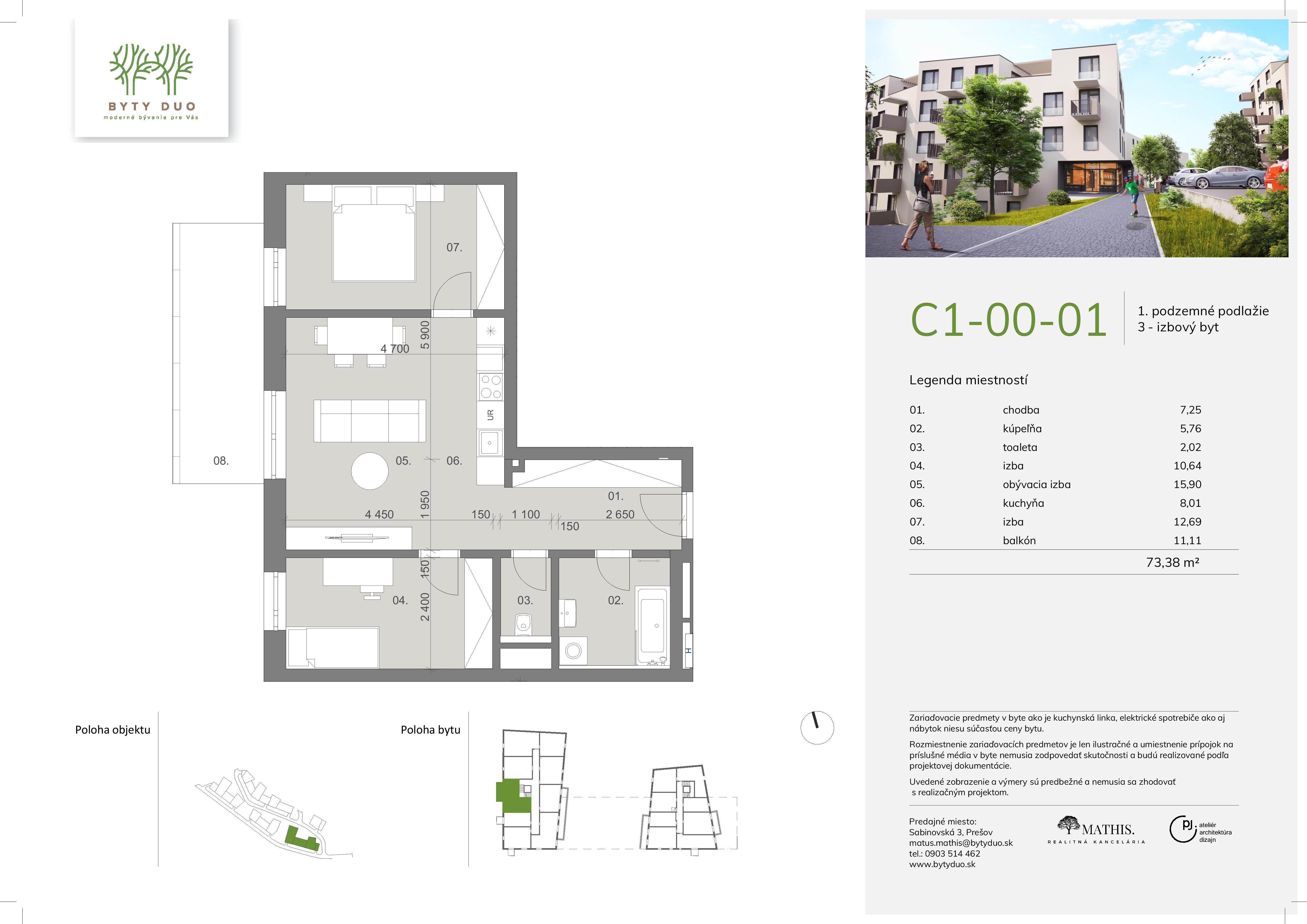 Byty Duo - C1-00-01 - Pôdorys
