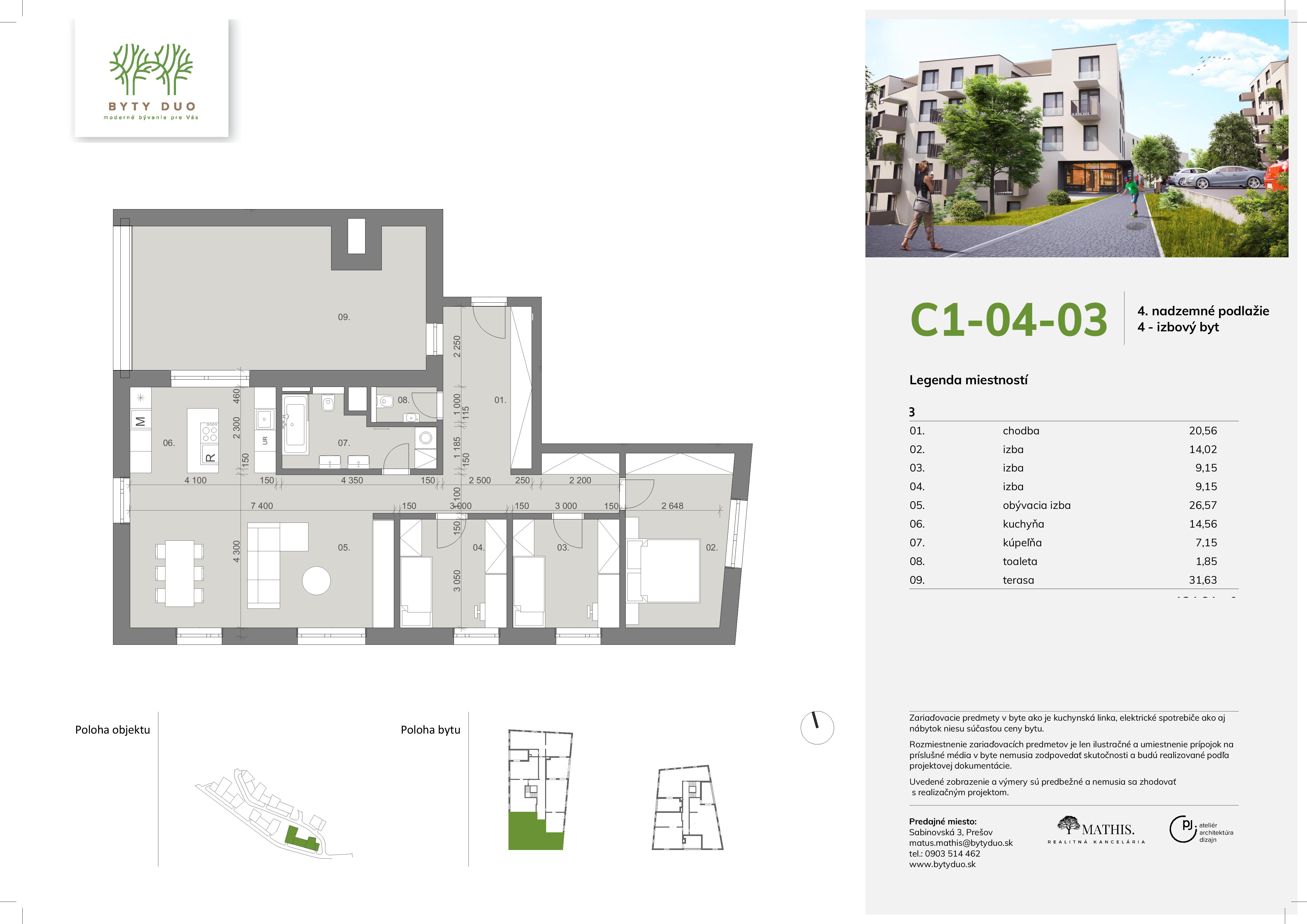 Byty Duo - C1-04-03 - Pôdorys