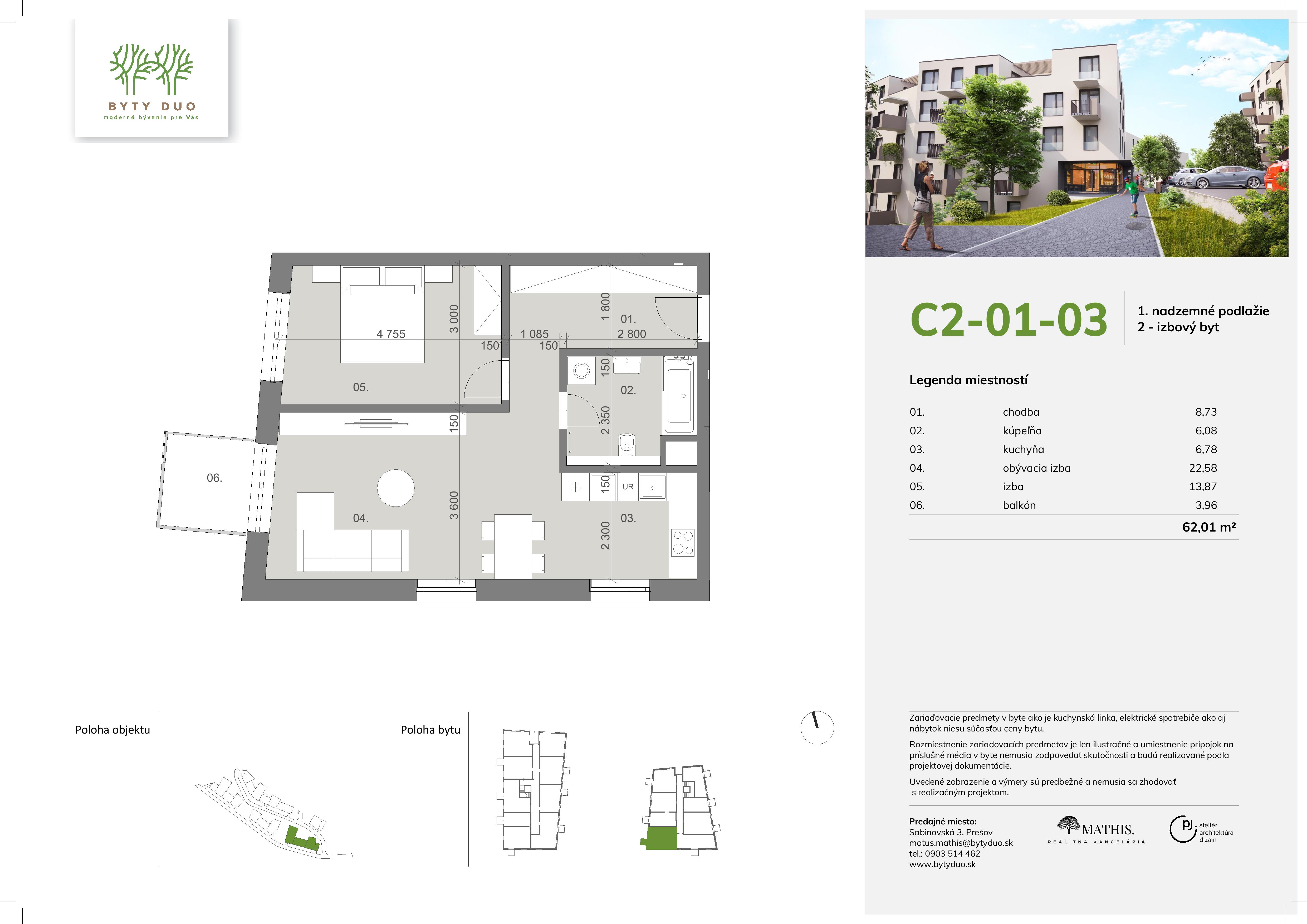 Byty Duo - C2-01-03 - Pôdorys