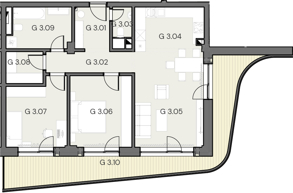 Pražská - B 3.G - Pôdorys