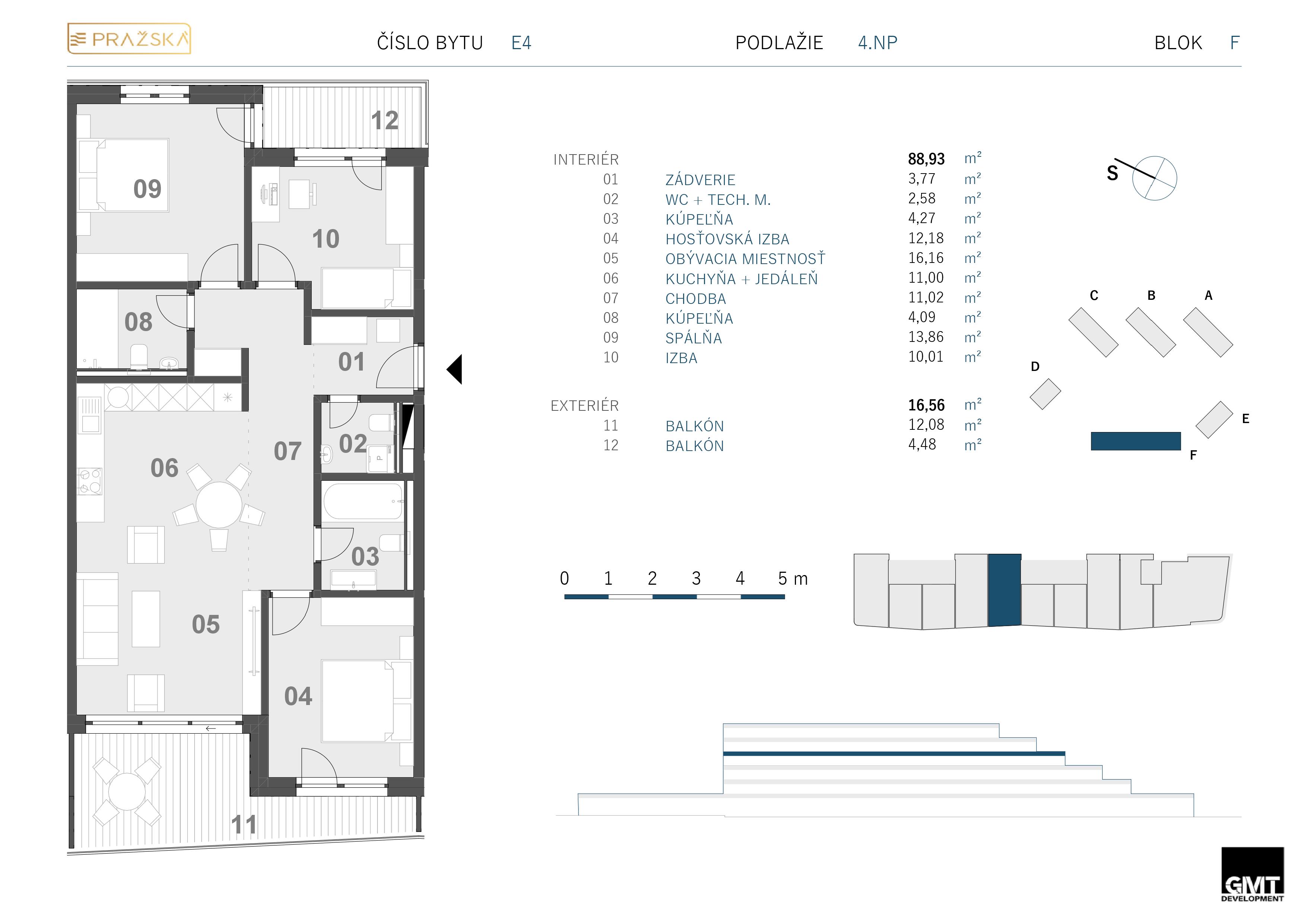 Pražská - F 4.E - Pôdorys