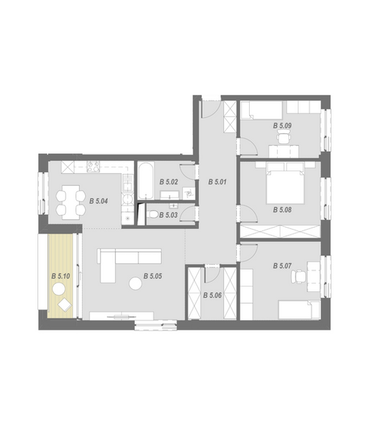 Rezidencia Masaryková - B5 (B1) - Pôdorys