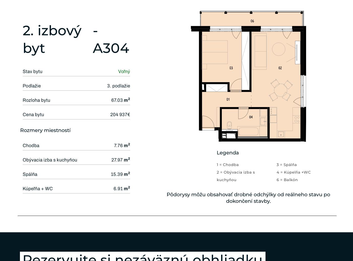 Rezidencia Rusínska - A304 - Pôdorys