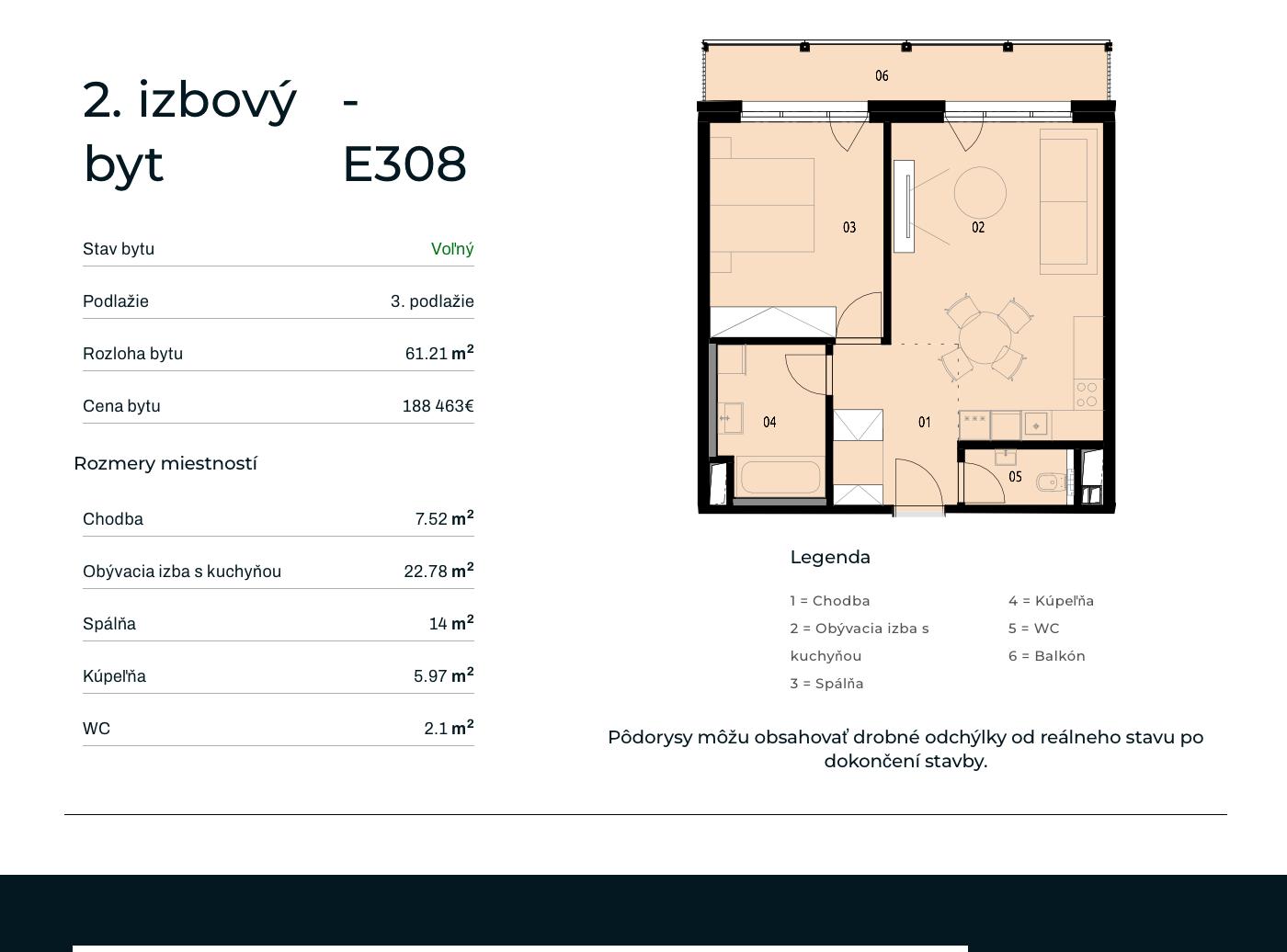 Rezidencia Rusínska - E308 - Pôdorys