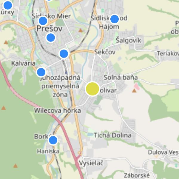 Solivarská - map