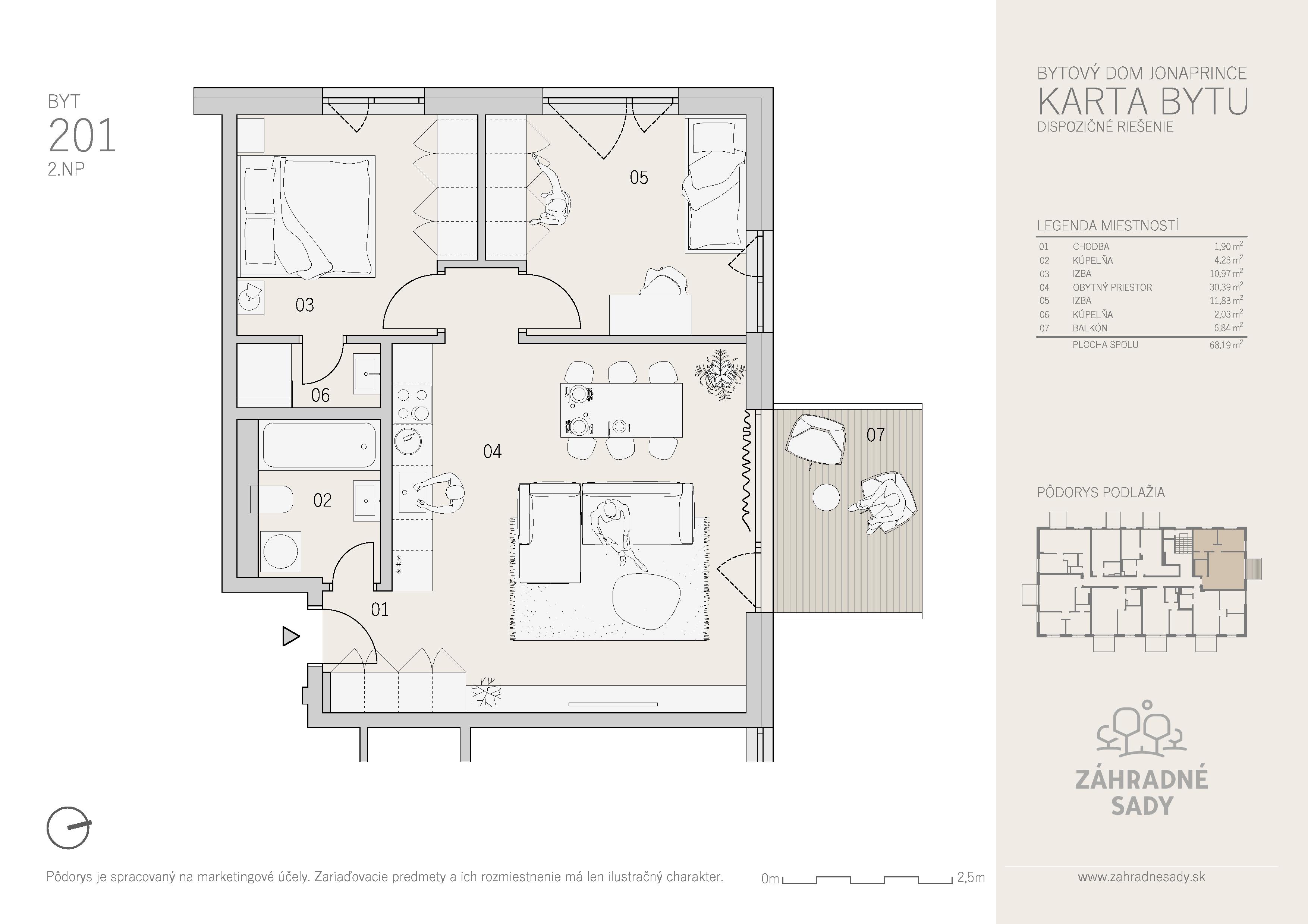 Záhradné Sady - B201 - Pôdorys