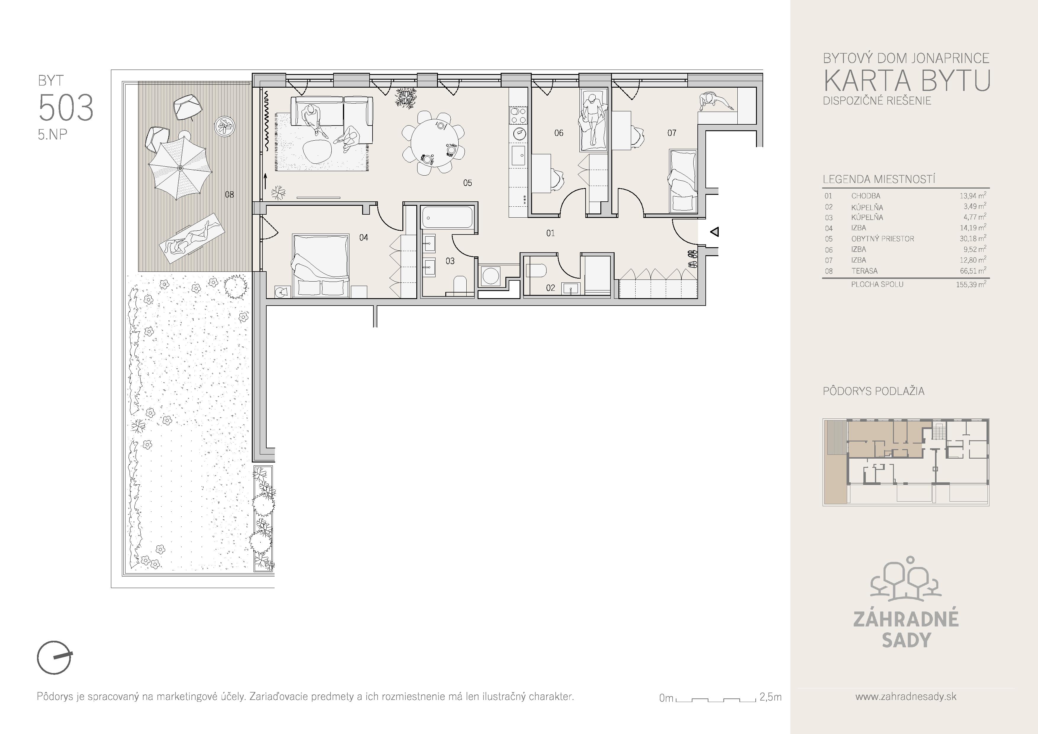Záhradné Sady - B503 - Pôdorys
