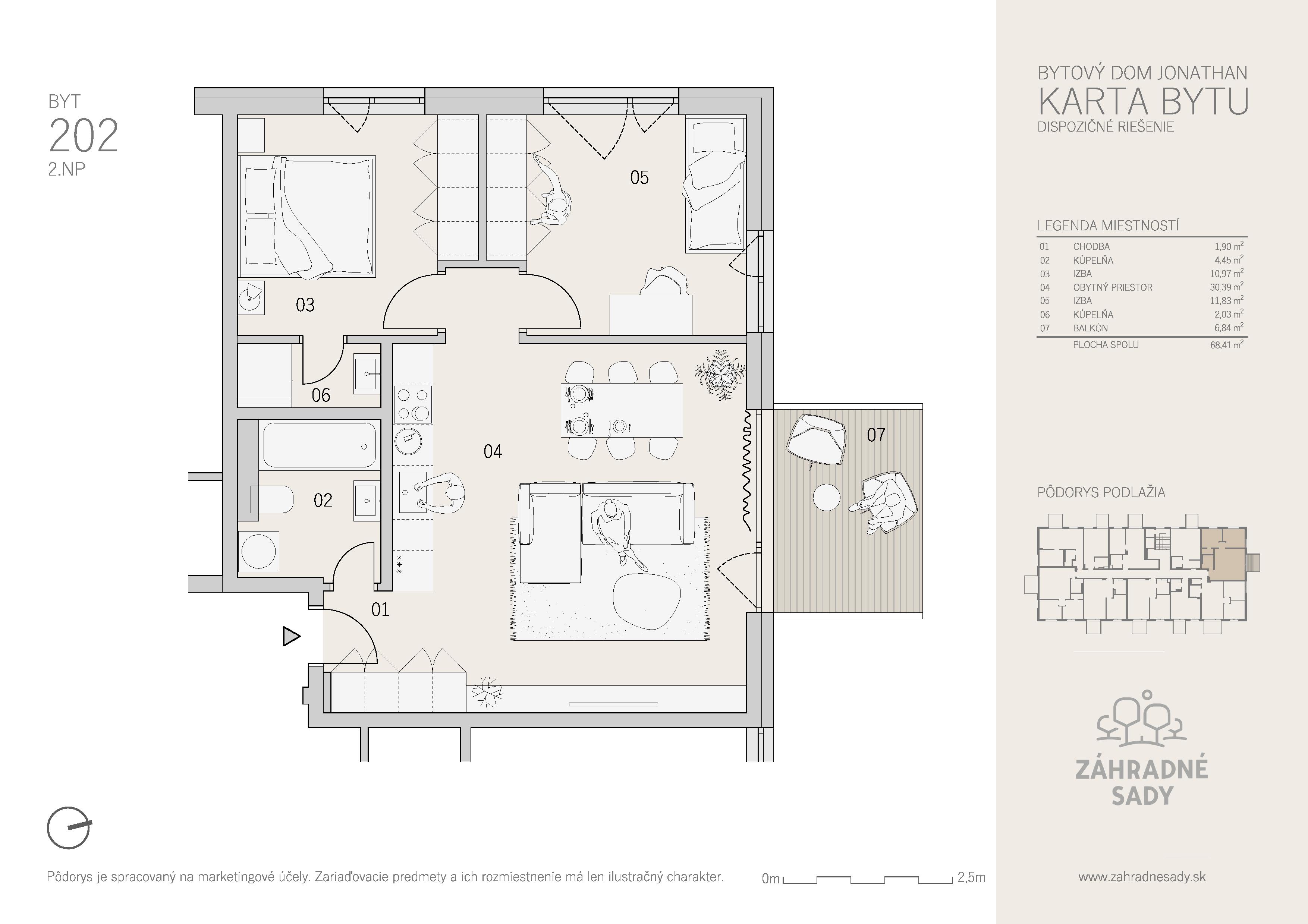 Záhradné Sady - B202 - Pôdorys