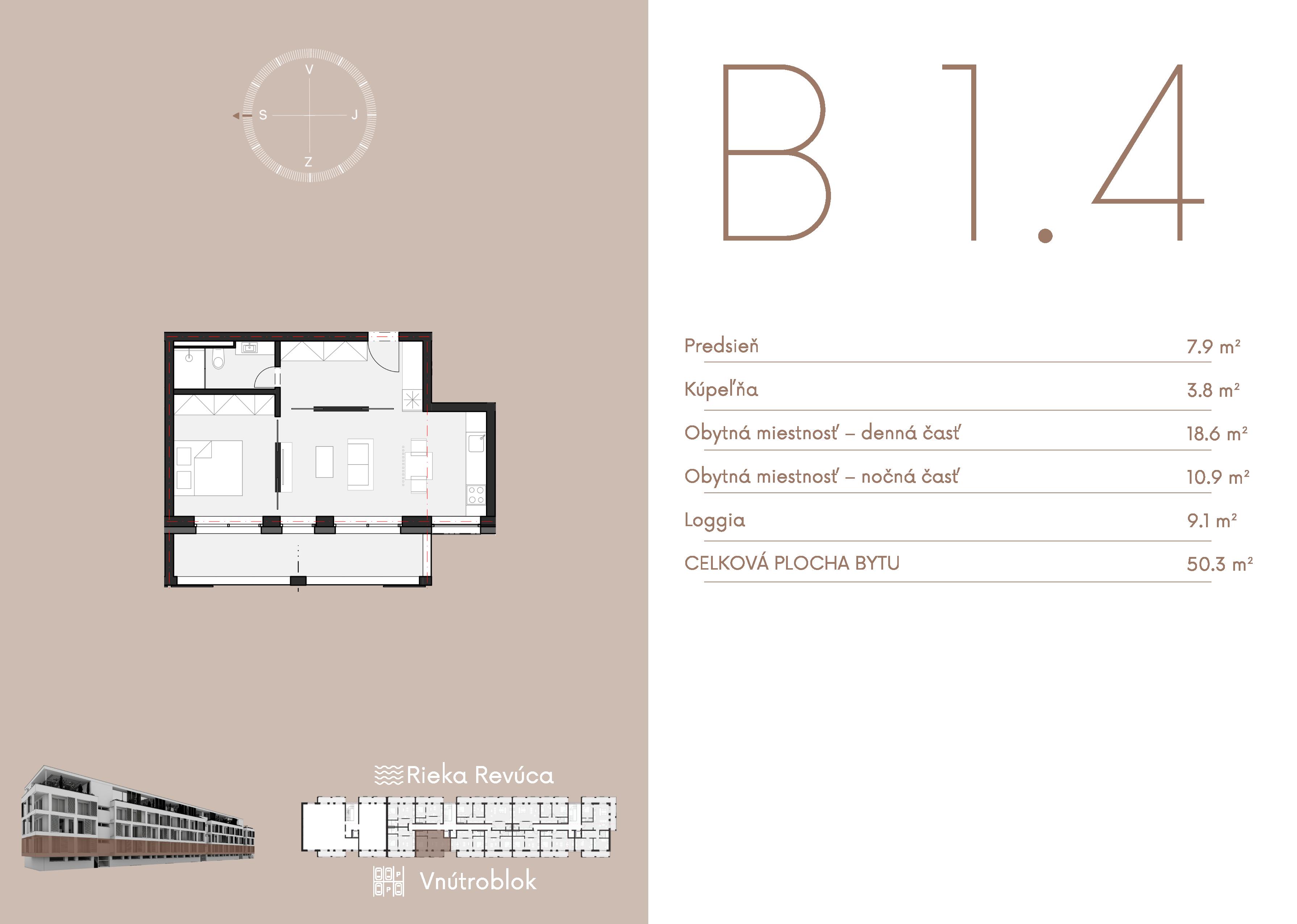 Byty Nina - B 1.4 - Pôdorys