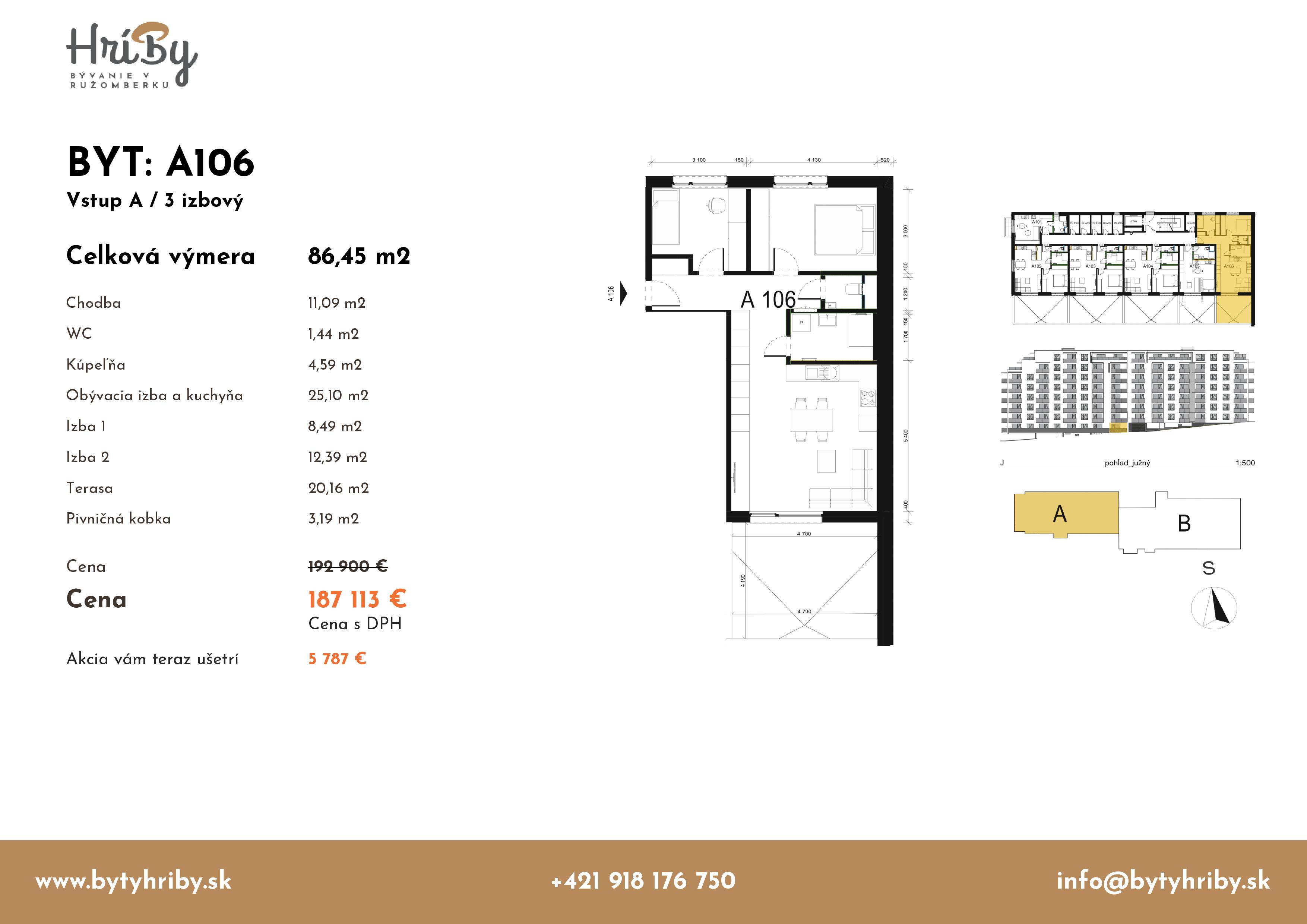 Hríby - A106 - Pôdorys
