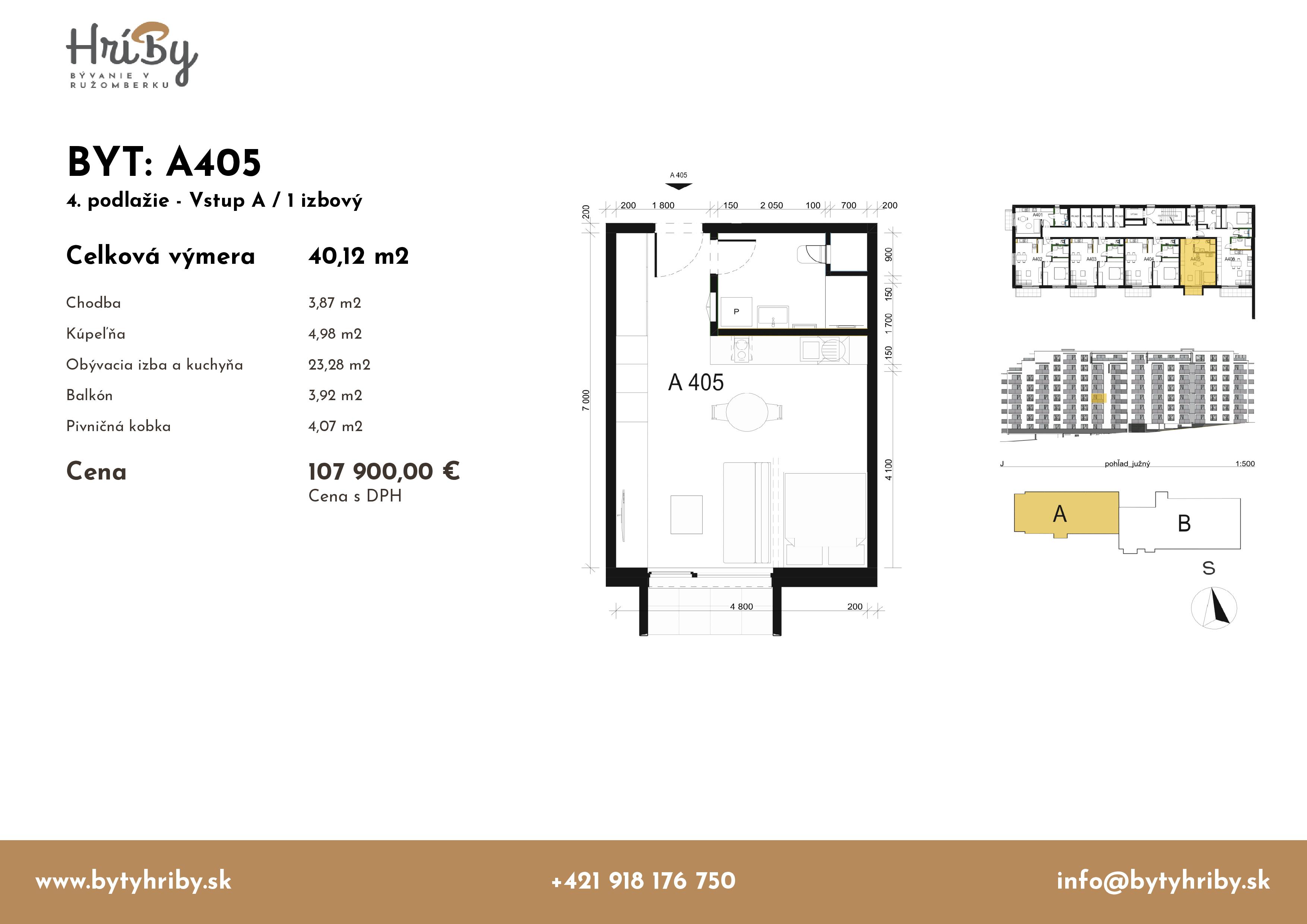Hríby - A405 - Pôdorys