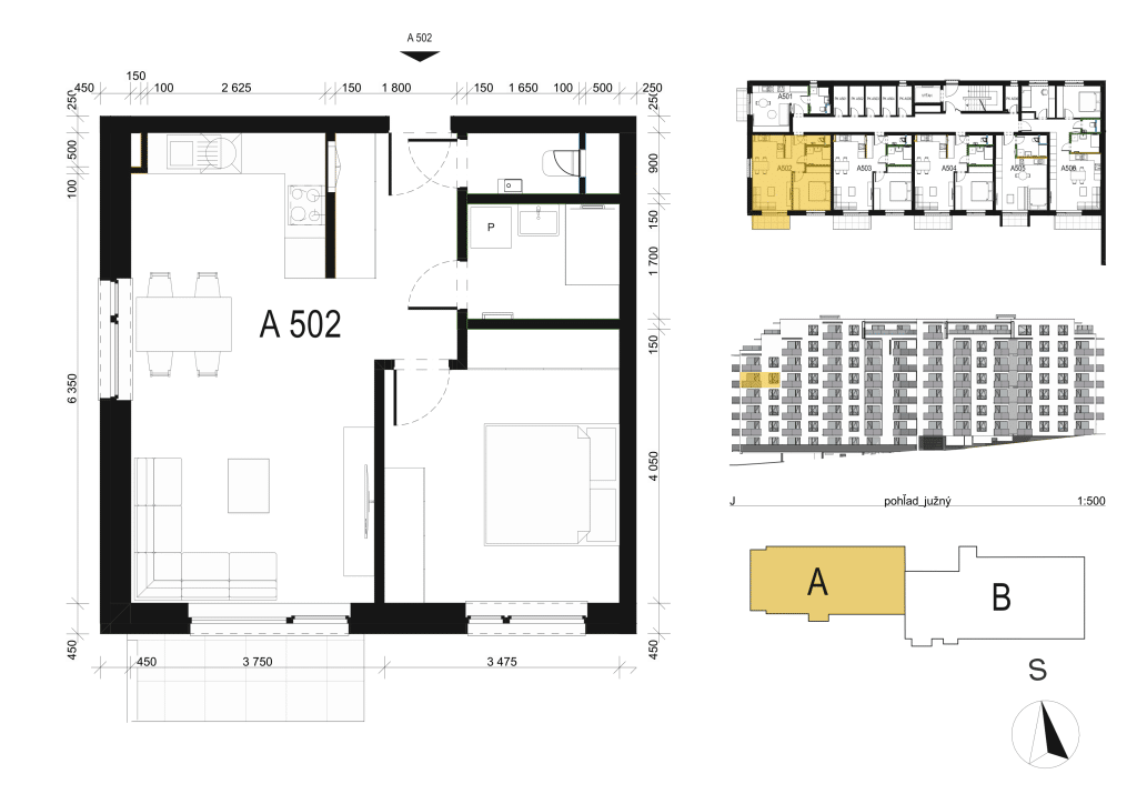 Hríby - A502 - Pôdorys