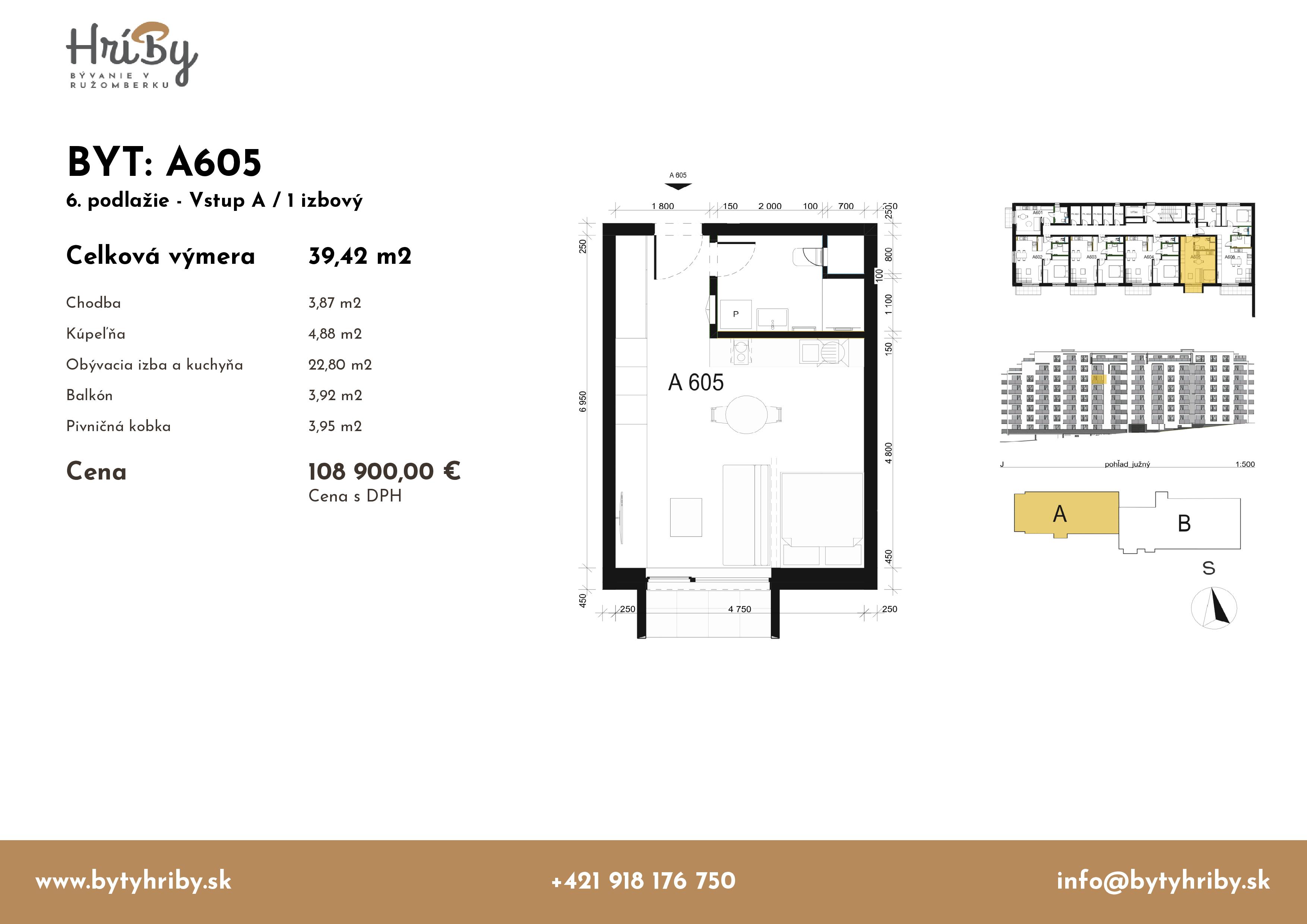 Hríby - A605 - Pôdorys