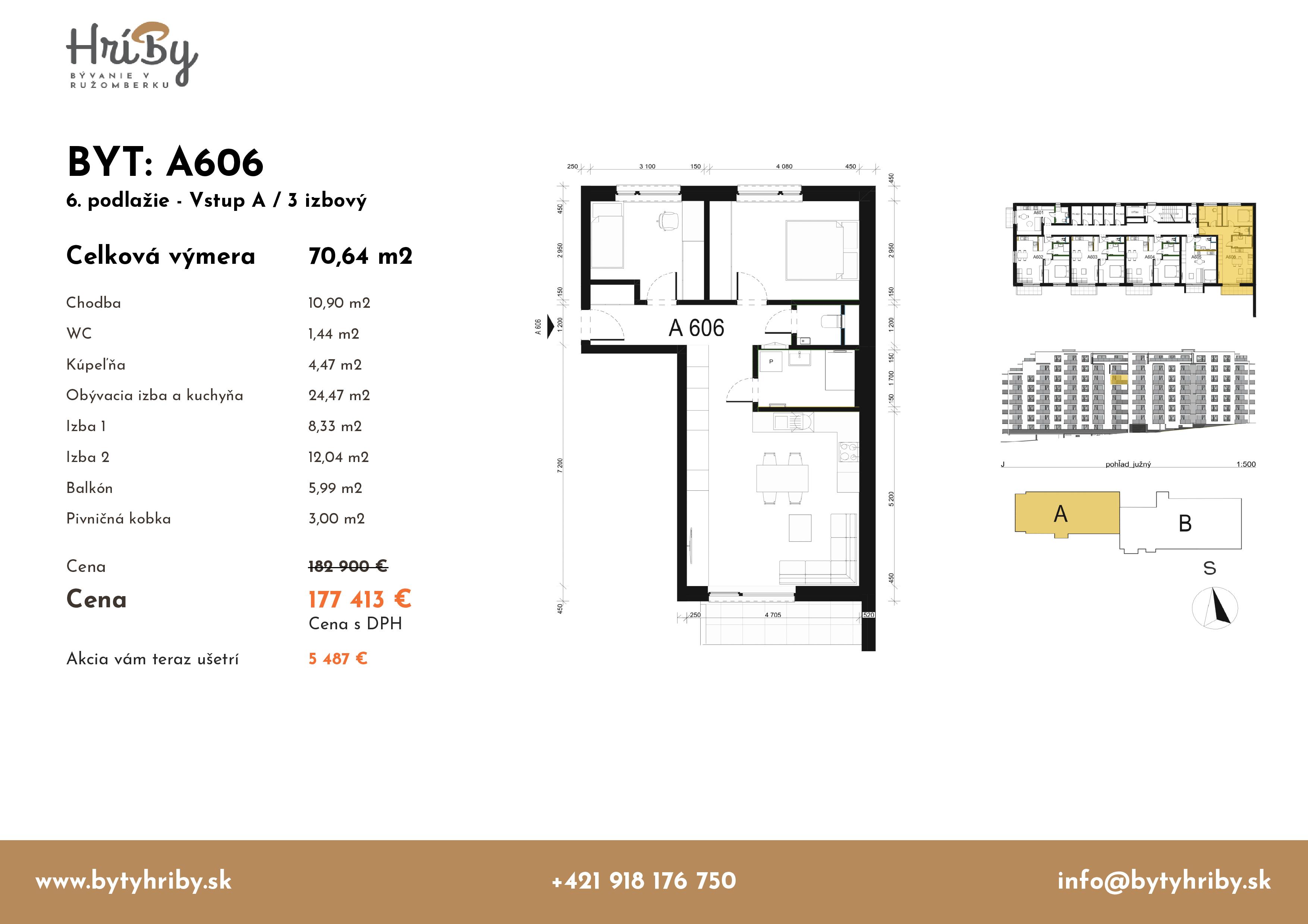 Hríby - A606 - Pôdorys