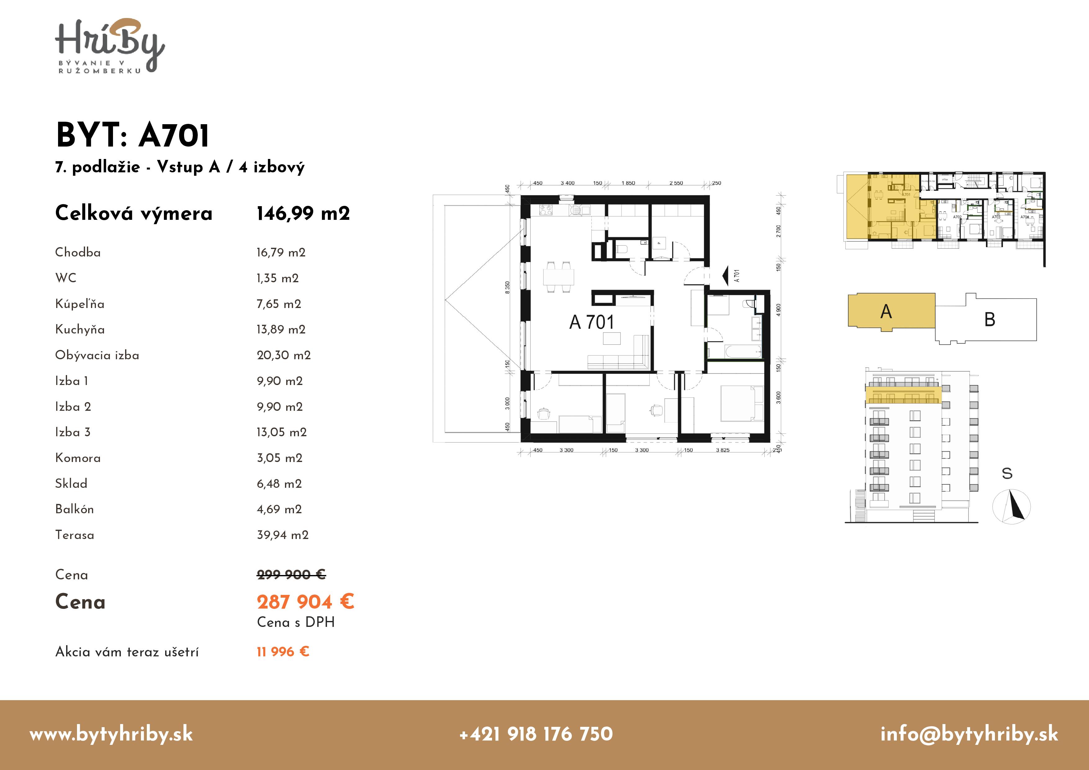 Hríby - A701 - Pôdorys
