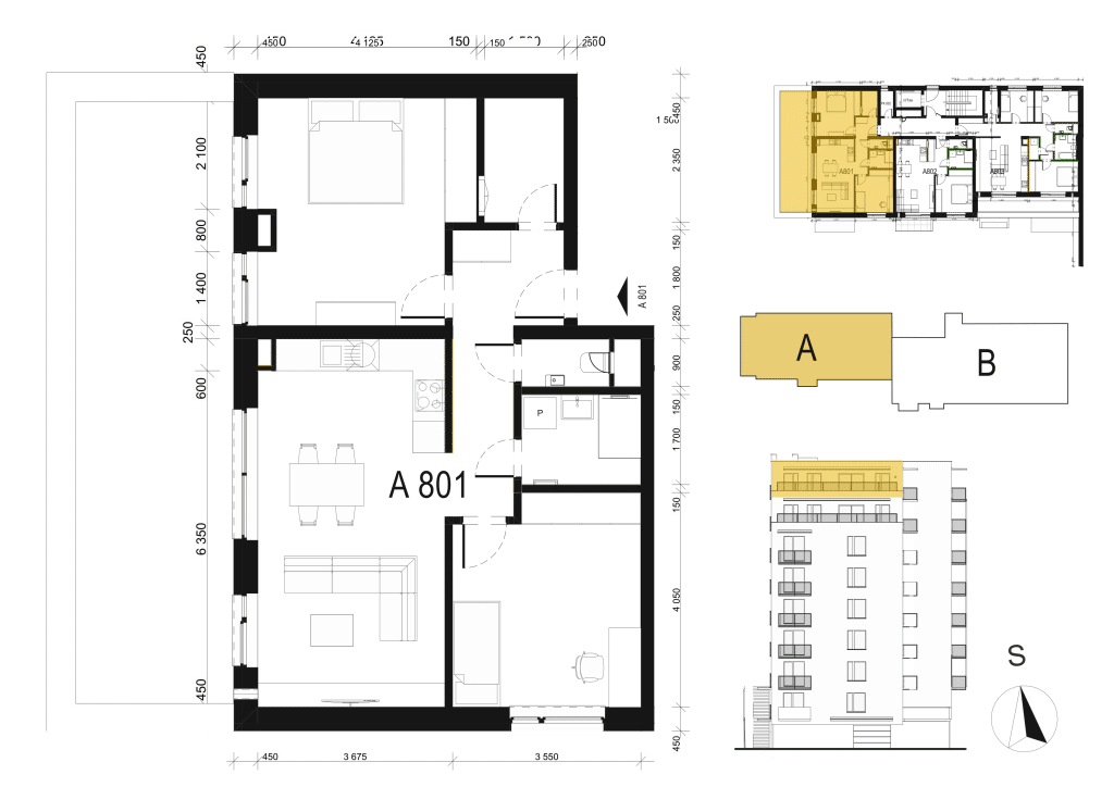 Hríby - A801 - Pôdorys