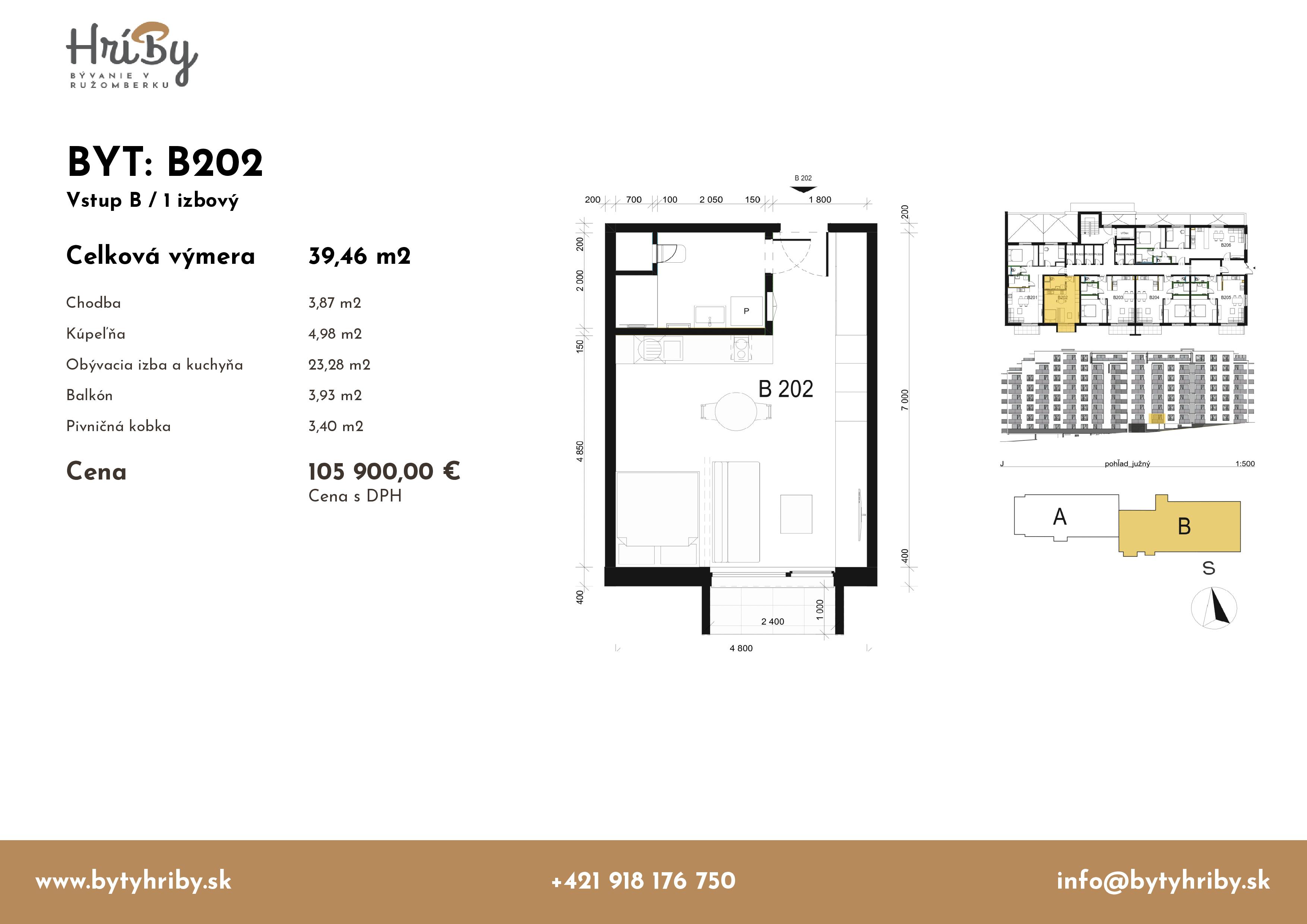 Hríby - B202 - Pôdorys