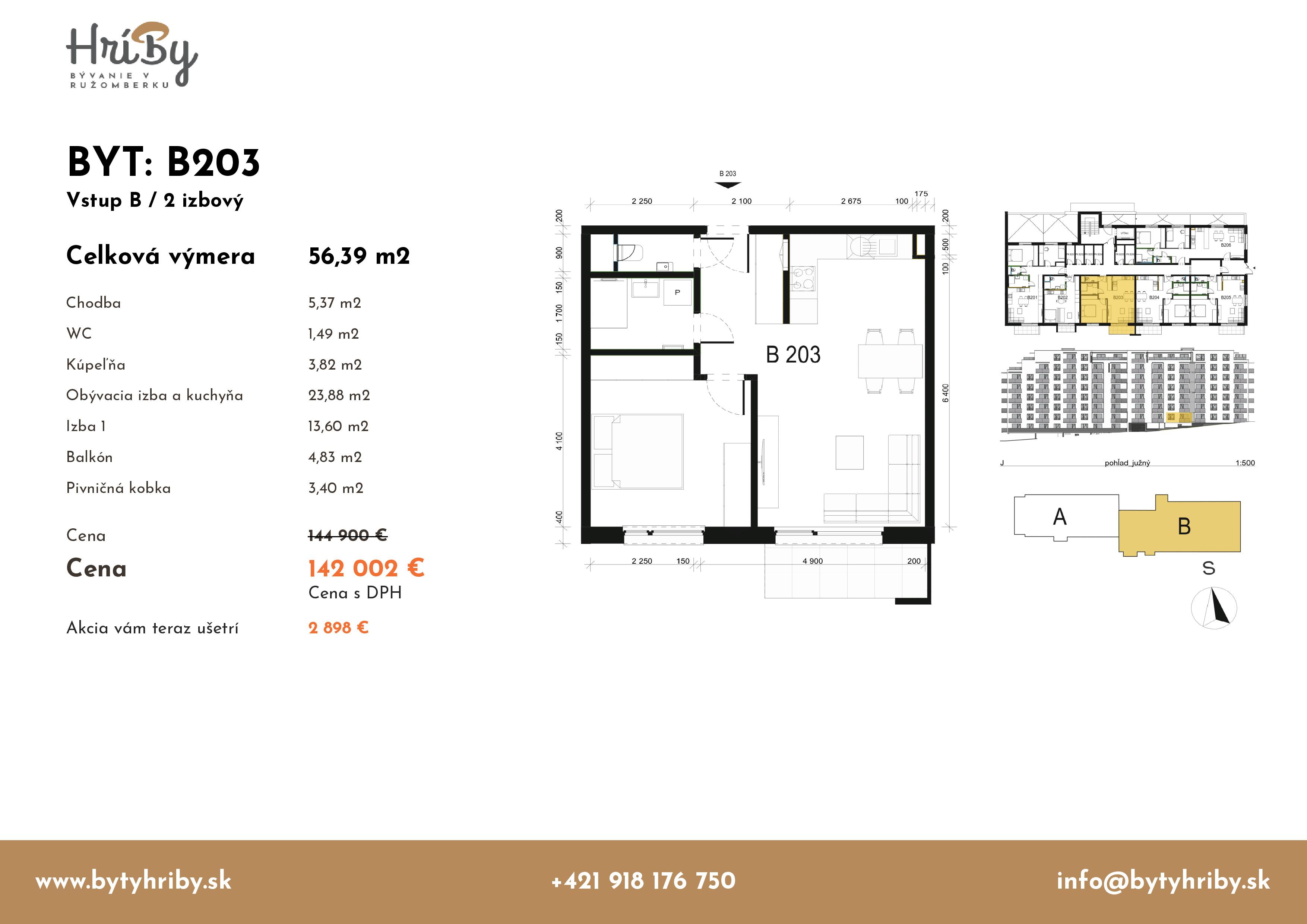 Hríby - B203 - Pôdorys
