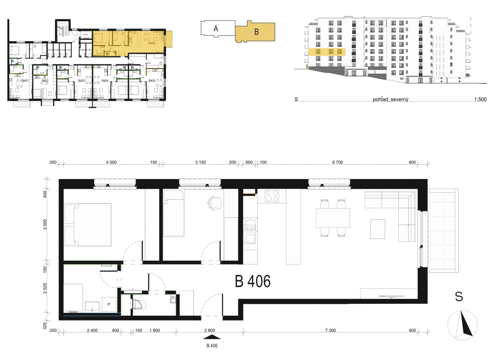 Hríby - B406 - Pôdorys