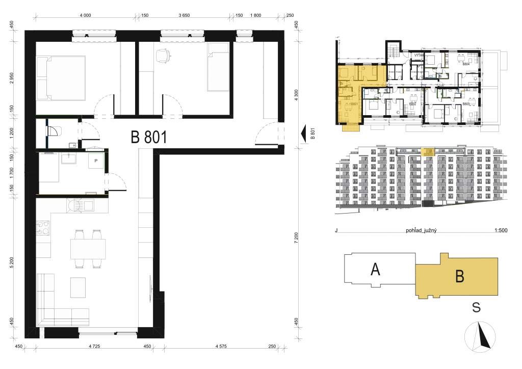 Hríby - B801 - Pôdorys