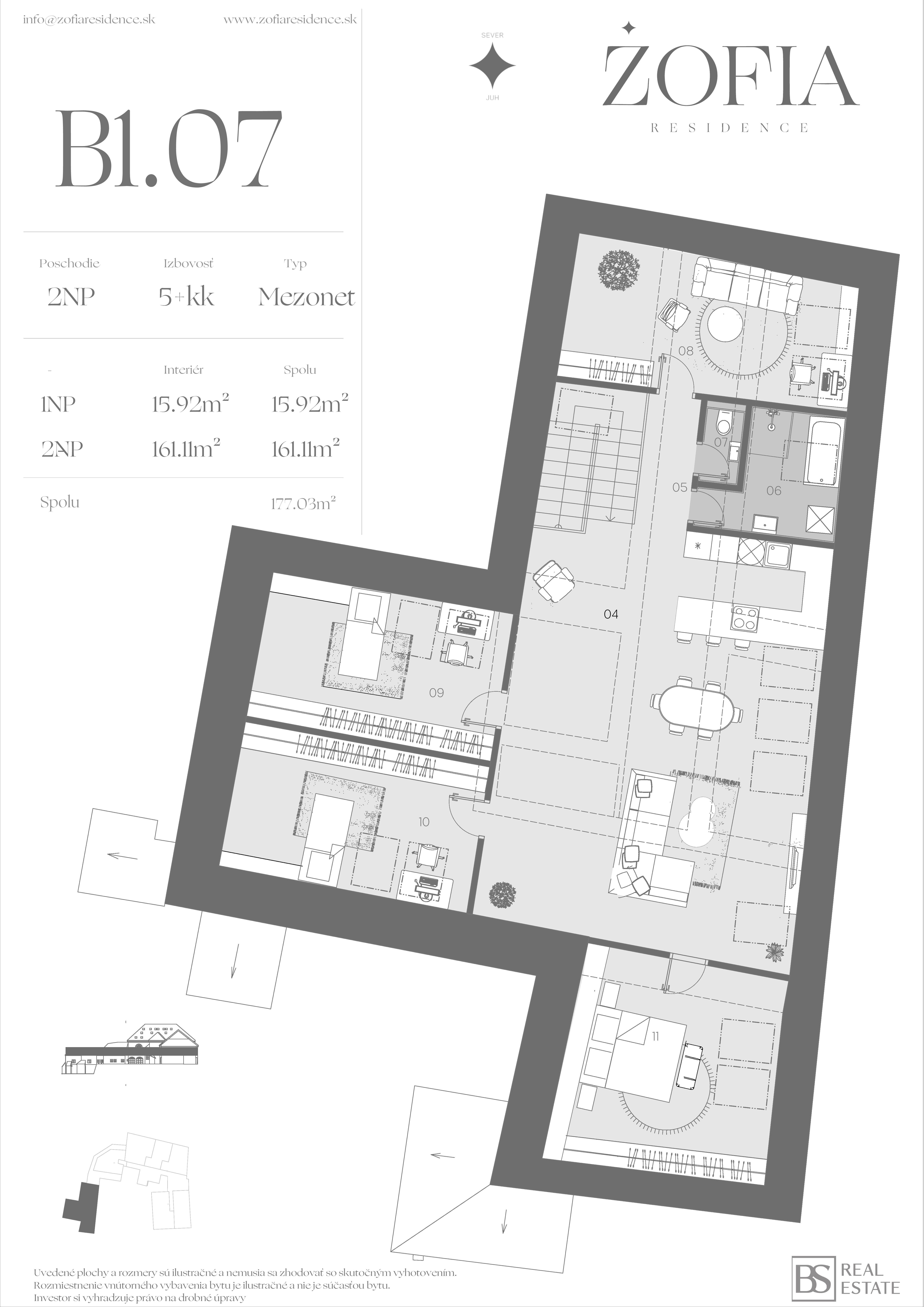 Žofia - B1.07 Mezonet B1.07 - Pôdorys