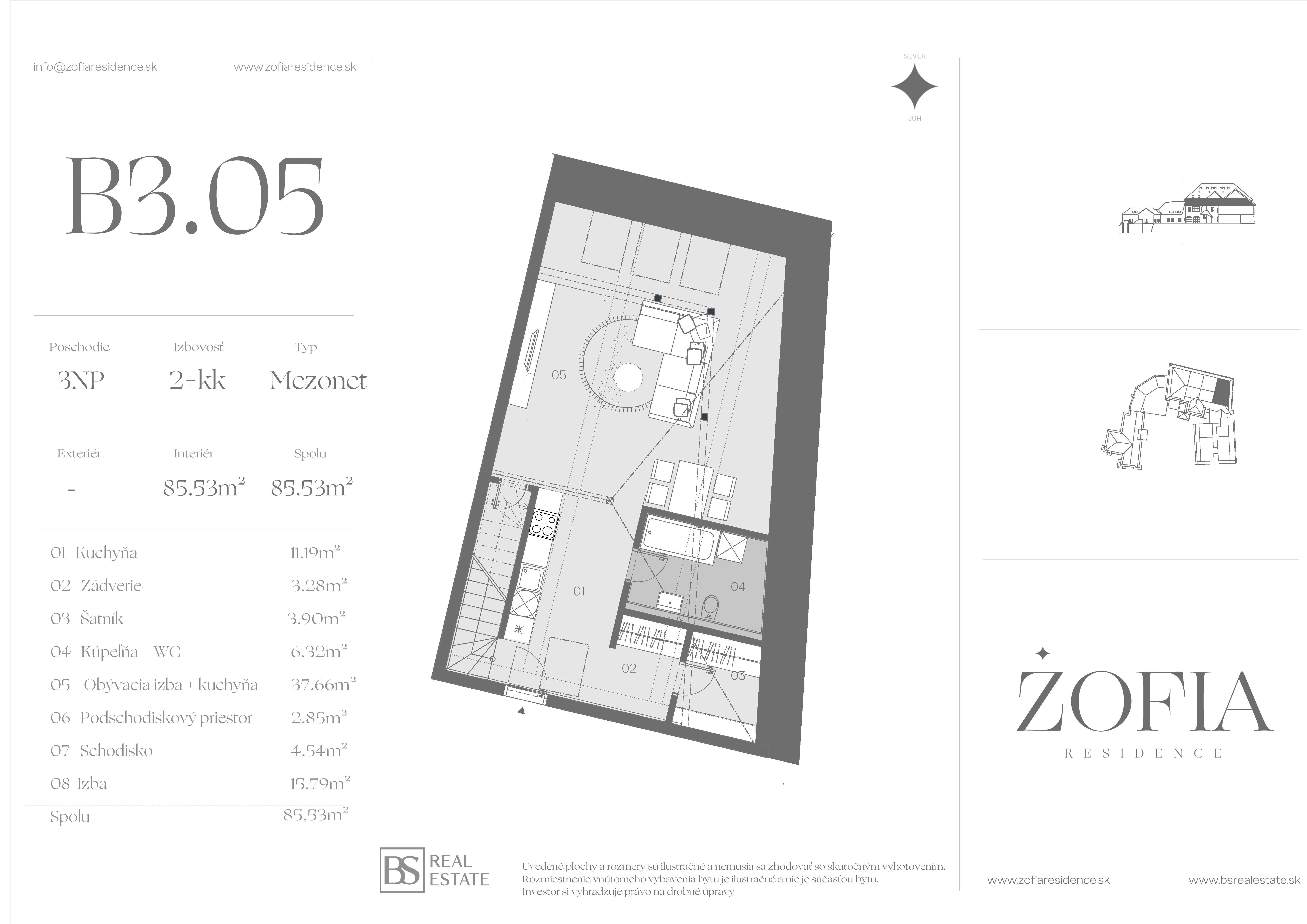 Žofia - B3.05 Mezonet B3.05 - Pôdorys