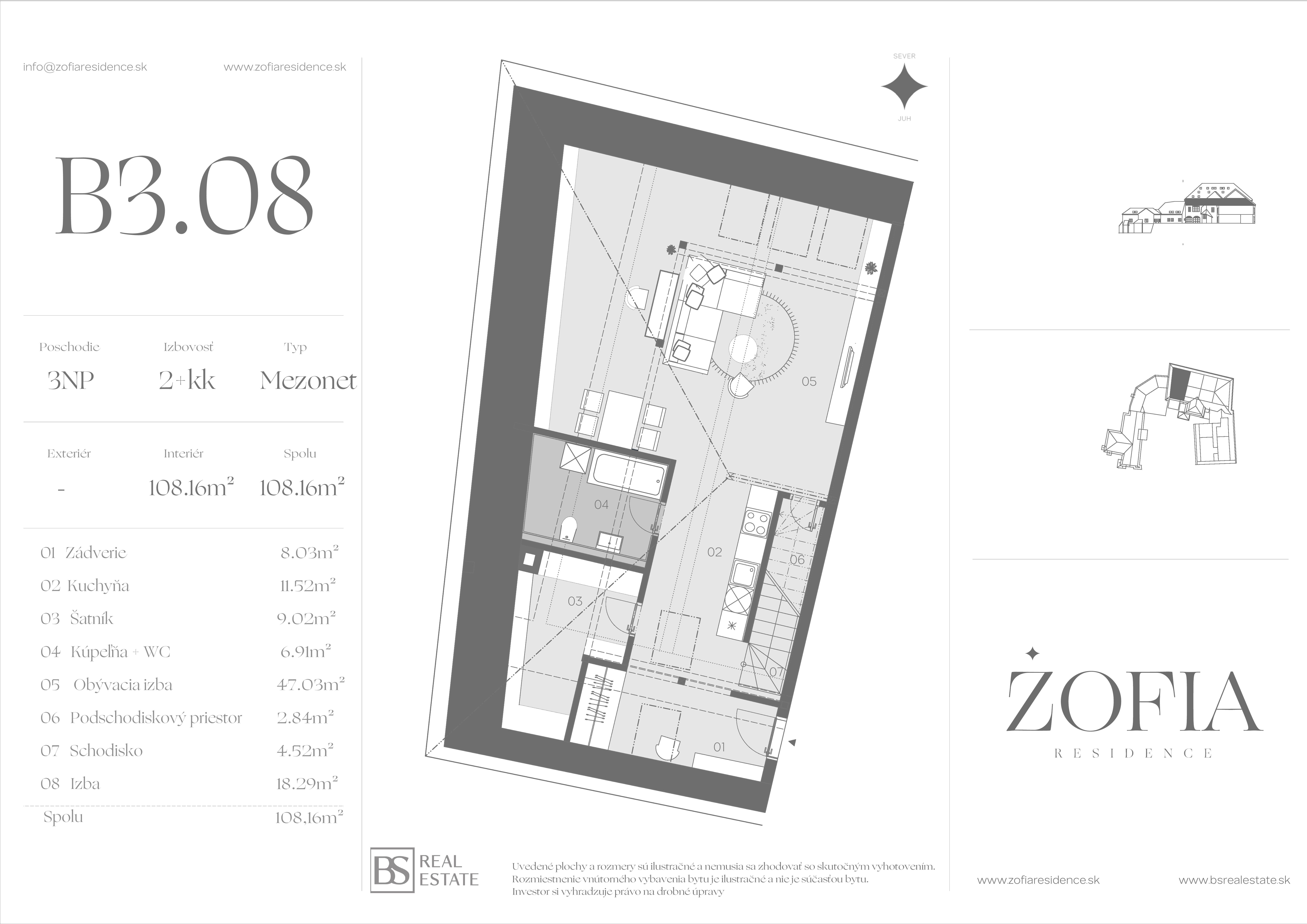 Žofia - B3.08 Mezonet B3.08 - Pôdorys