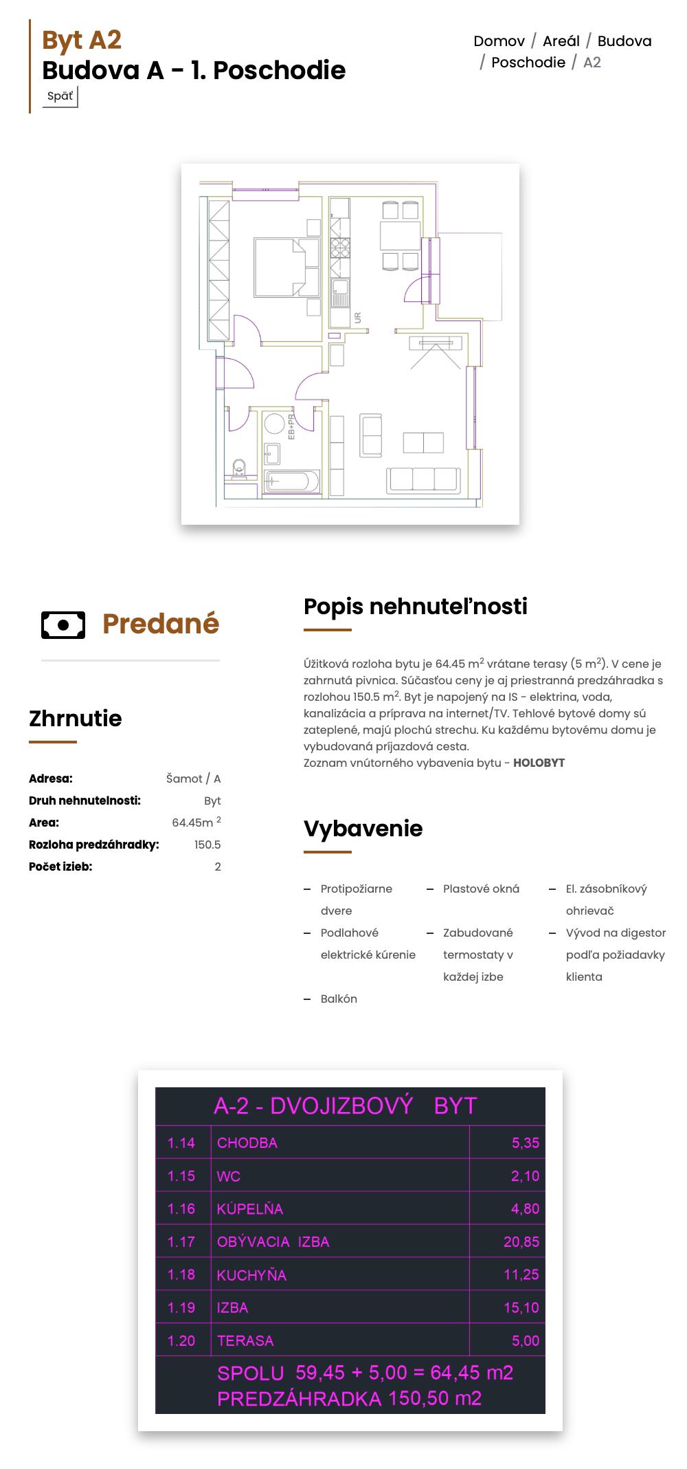 Šamot - A2 - Pôdorys