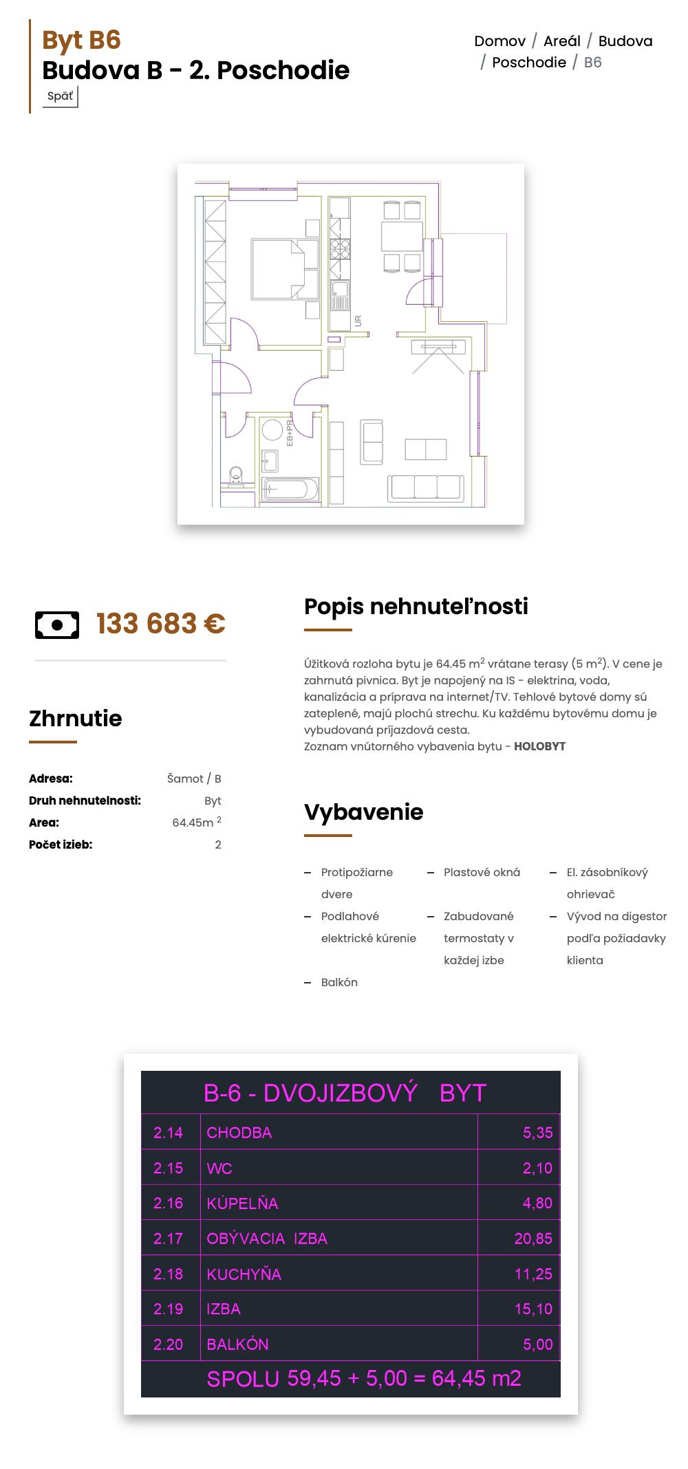 Šamot - B6 - Pôdorys