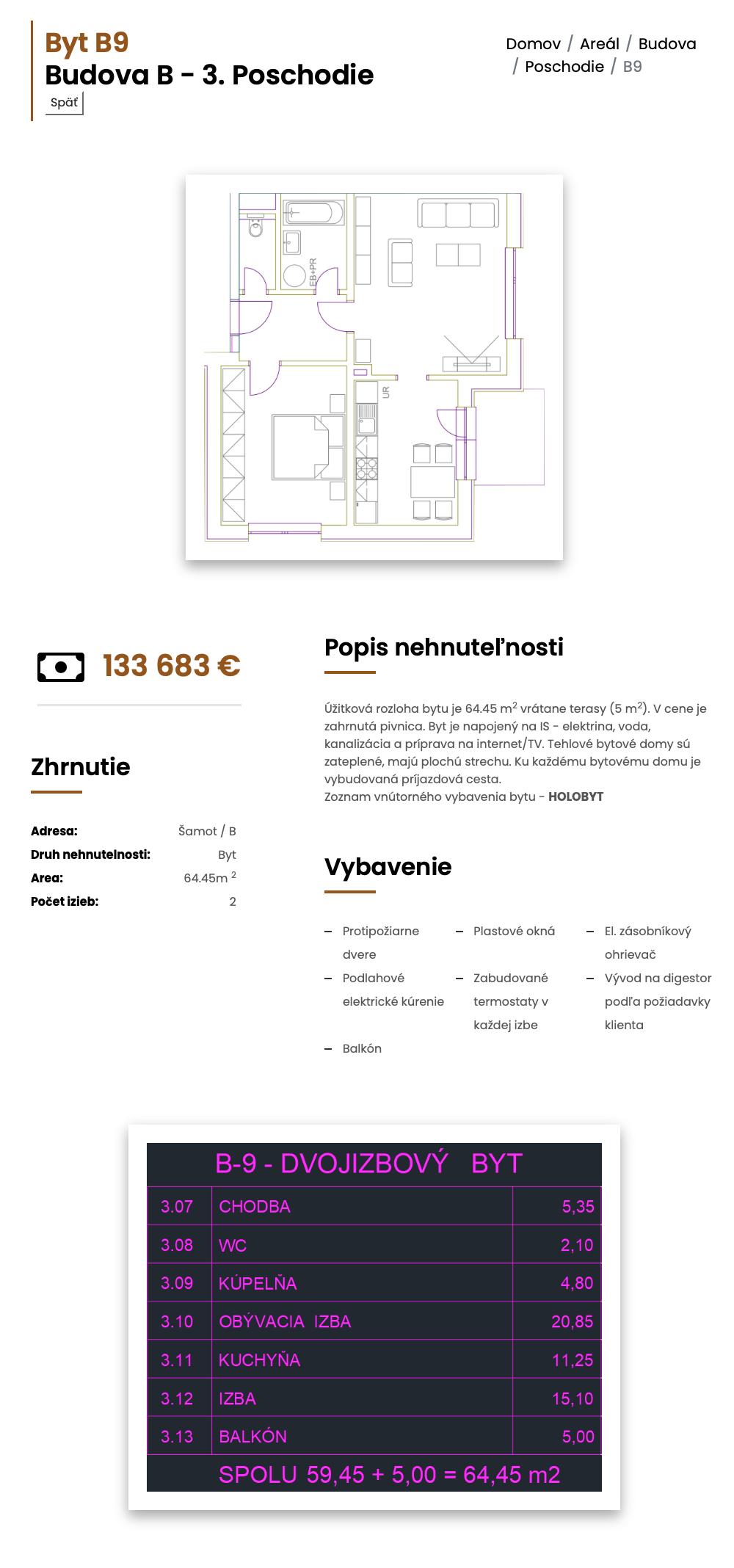 Šamot - B9 - Pôdorys