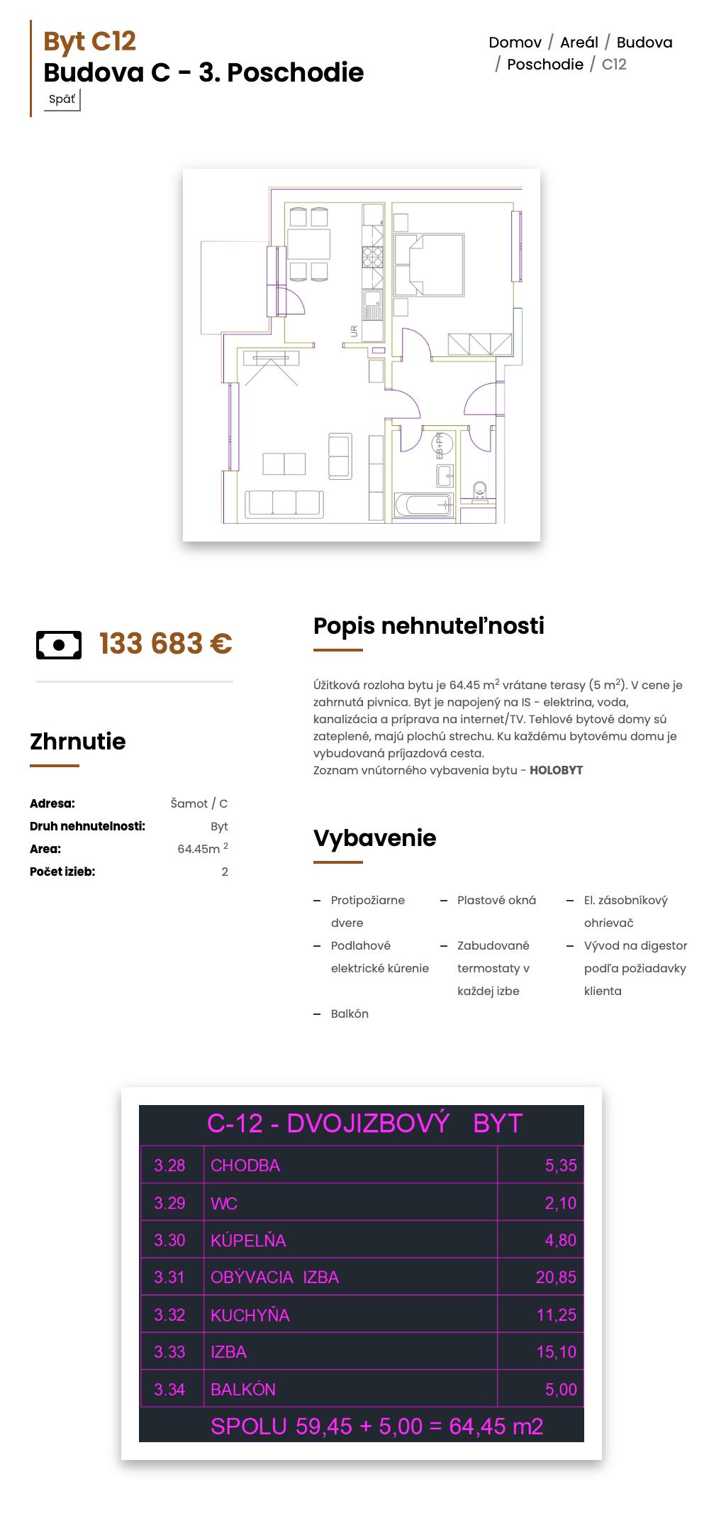 Šamot - C12 - Pôdorys