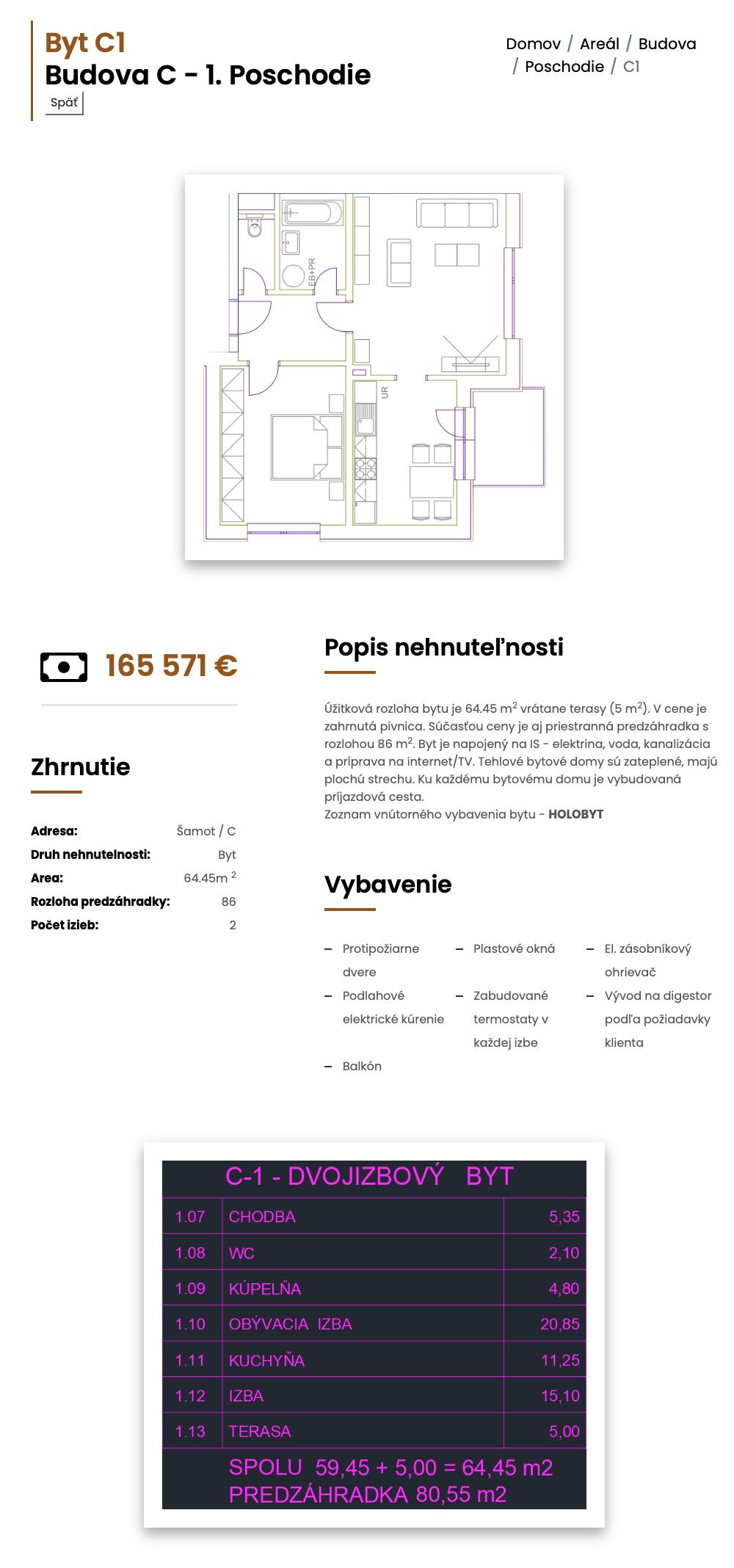 Šamot - C1 - Pôdorys