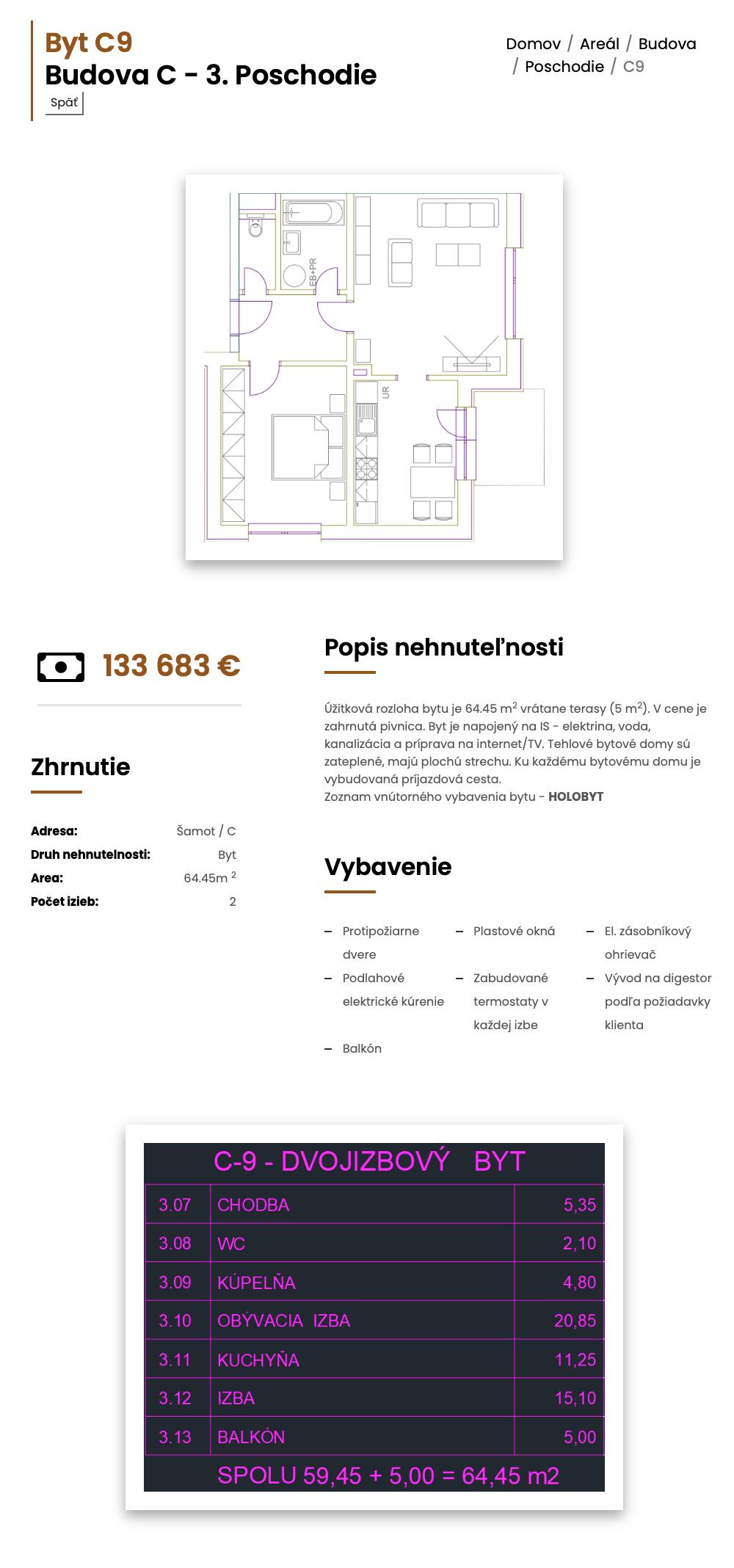 Šamot - C9 - Pôdorys